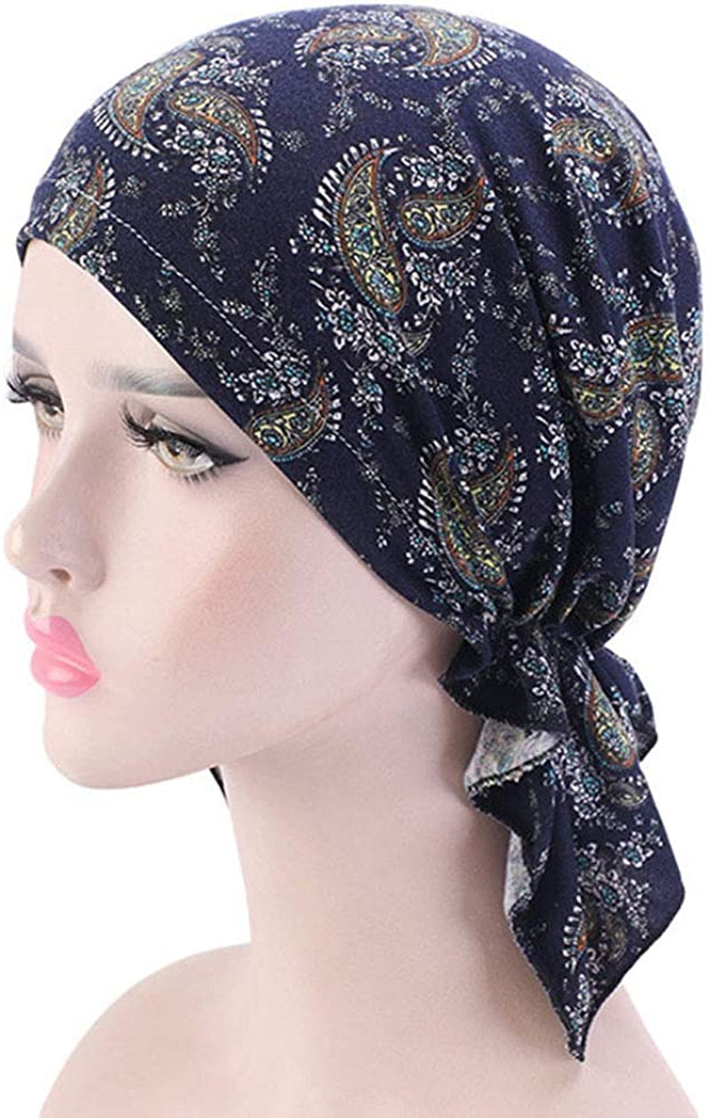 Women'S Comfort Head Scarf Headwear Chemo Beanie Scarves Coverings (4Pcs Mix1) Apparel & Accessories > Clothing Accessories > Headwear Hcimooy