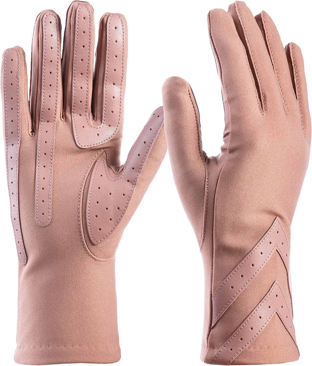 Isotoner Womens Spandex Touchscreen Cold Weather Gloves with Warm Fleece Lining and Chevron Details Apparel & Accessories > Clothing Accessories > Gloves & Mittens isotoner Light Pink - Smartdri Small-Medium
