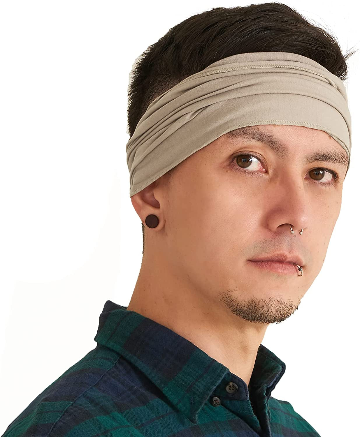 CCHARM Headband Bandana Japanese Style - Mens Head Wrap Womens Hair Band by Casualbox Apparel & Accessories > Clothing Accessories > Bandanas & Headties CCHARM Sand - Beige Medium