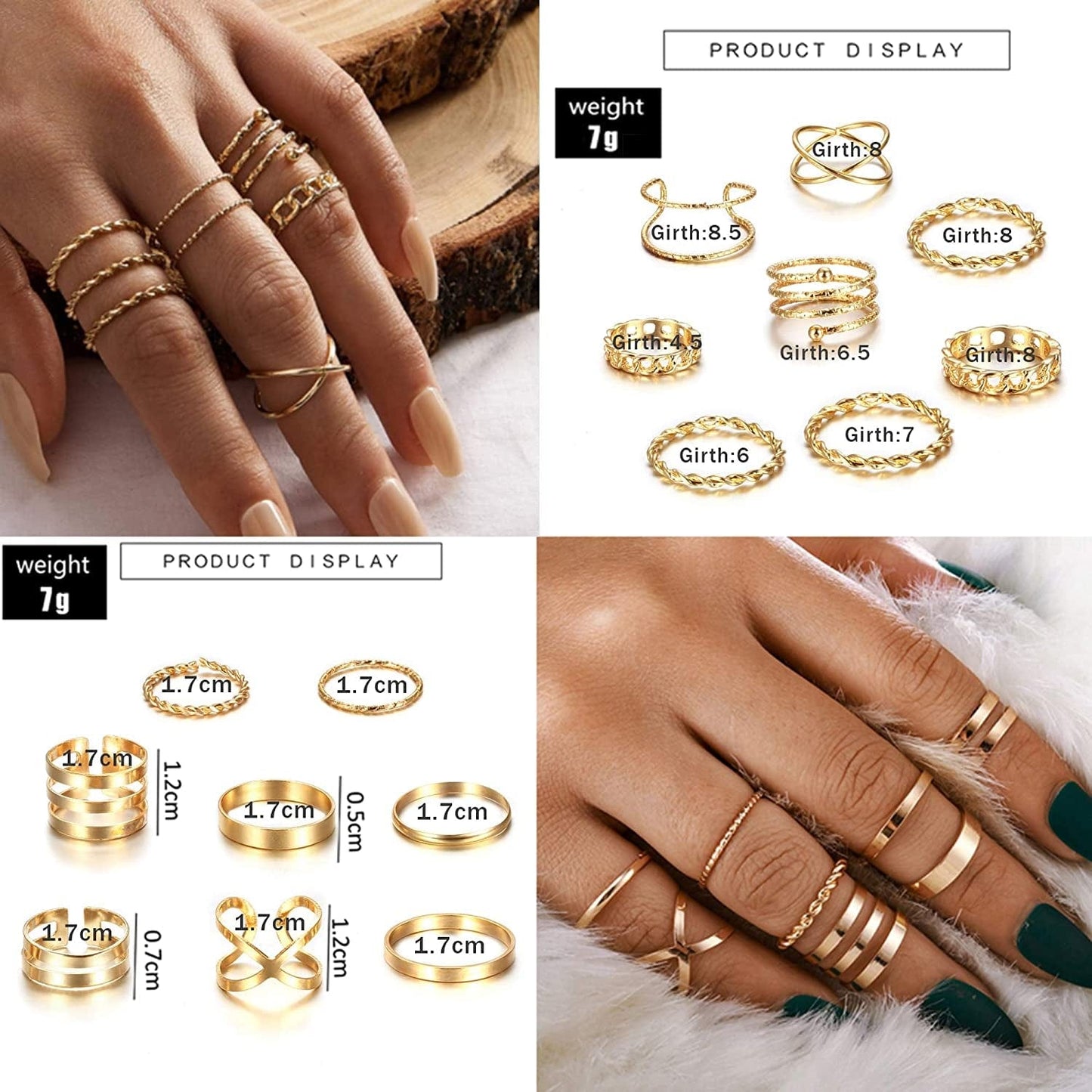 65PCS Bohemian Knuckle Ring Midi Ring Set Hollow Silver Gold Vintage Stackable Rings Fashion Finger Knuckle Midi Rings for Women 65pcs a set