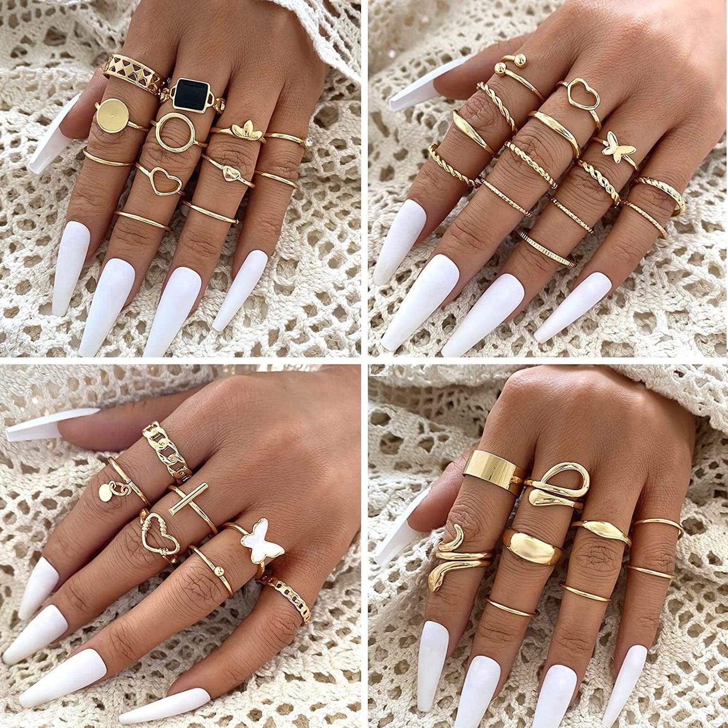 66 Pcs Gold Knuckle Rings Set for Women, Vintage Stackable Rings, Boho Snake Finger Rings, Trendy Midi Rings Pack for Teen Girls