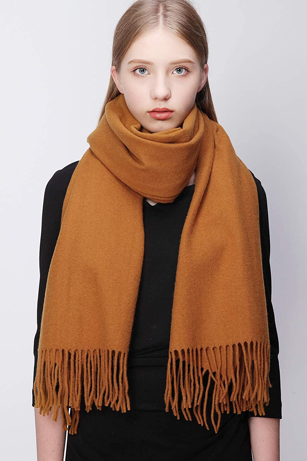 RIIQIICHY 100% Wool Scarf Pashmina Shawls and Wraps for Women Cashmere Warm Winter More Thicker Soft Scarves Apparel & Accessories > Clothing Accessories > Scarves & Shawls RIIQIICHY