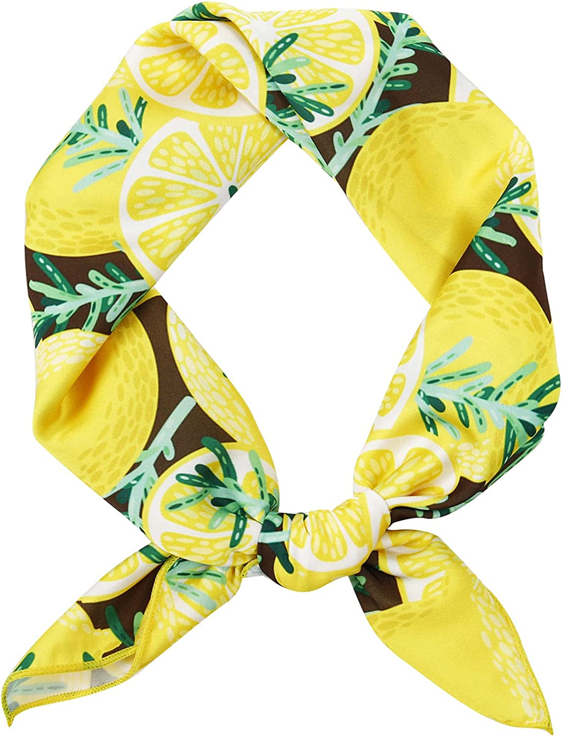 GERINLY Cute Bandana for Women Fruits Printed Square Hair Scarf Headband Summer Accessories Apparel & Accessories > Clothing Accessories > Bandanas & Headties GERINLY A-yellow