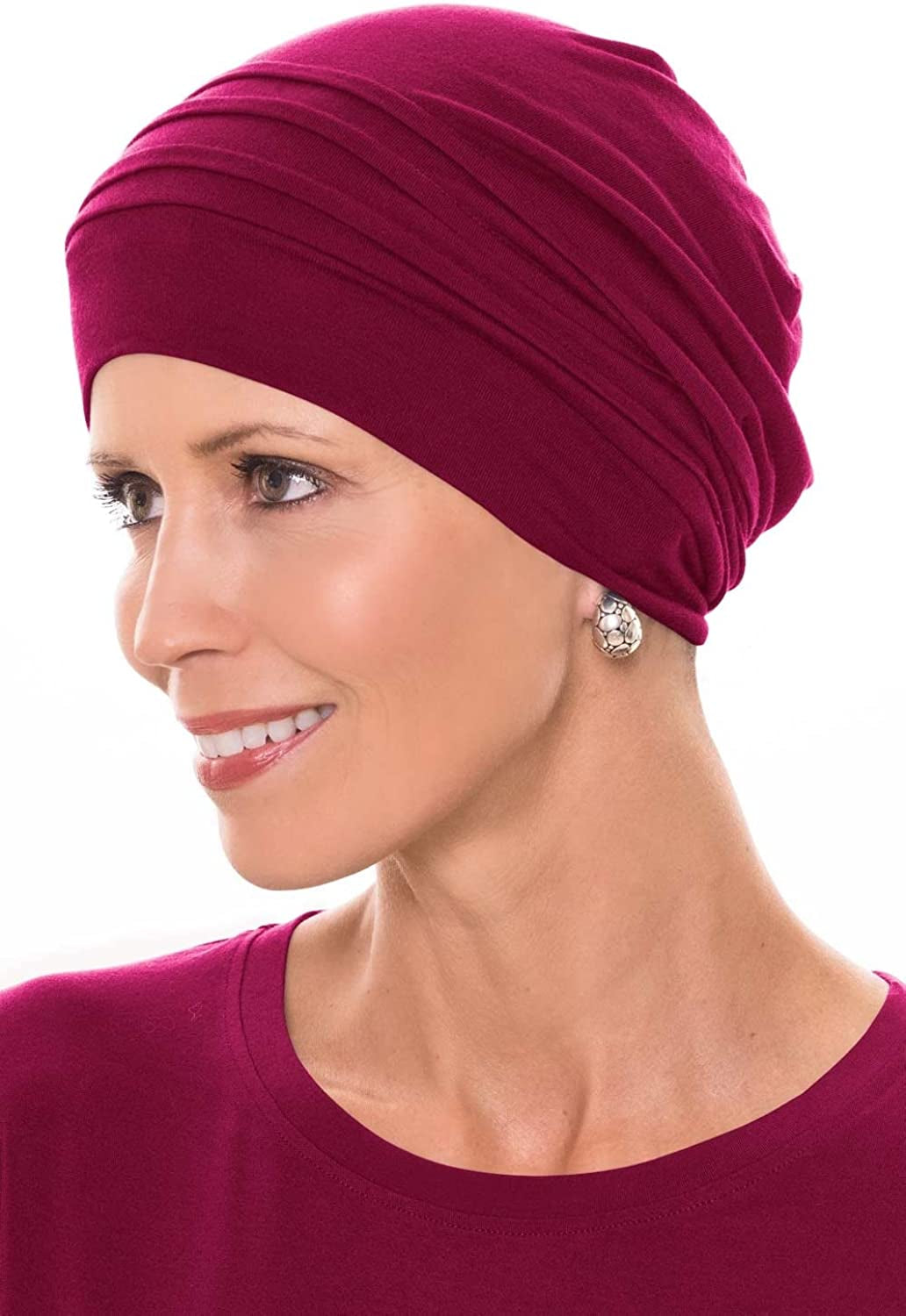 Cardani® Mod Slouchy Snood Turban - Viscose from Bamboo Hat Apparel & Accessories > Clothing Accessories > Headwear Cardani Luxury Bamboo - Bordeaux One Size