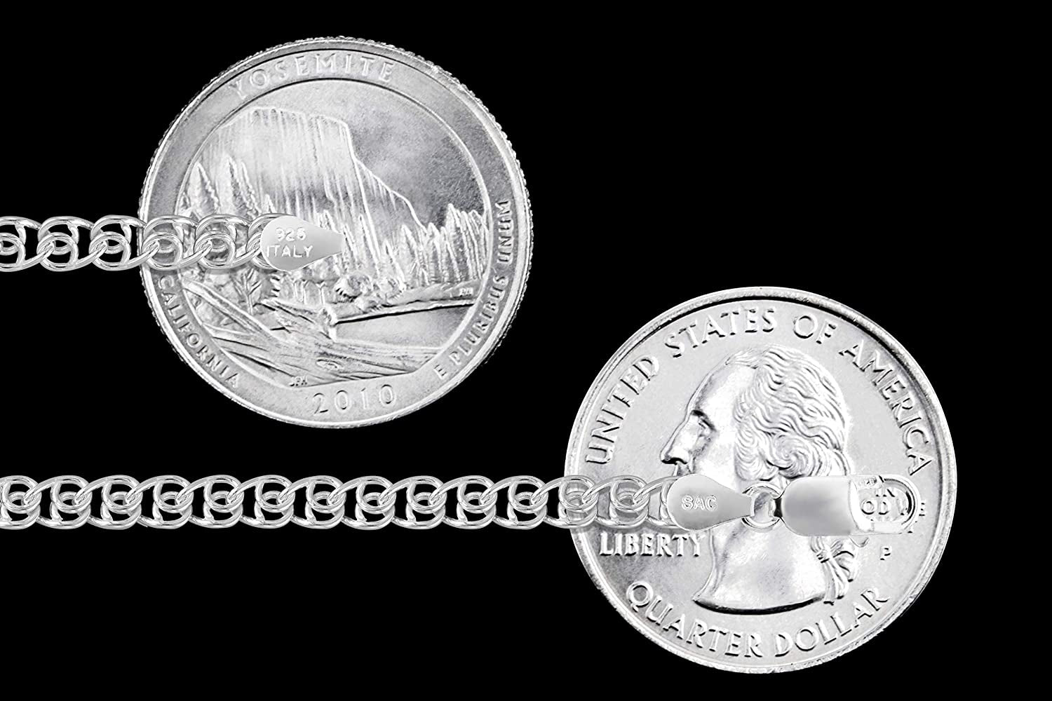 Sterling Silver Italian Love Heart Chain Solid 925 Italy Infinity Promise Necklace Apparel & Accessories > Jewelry > Anklets Sac Silver