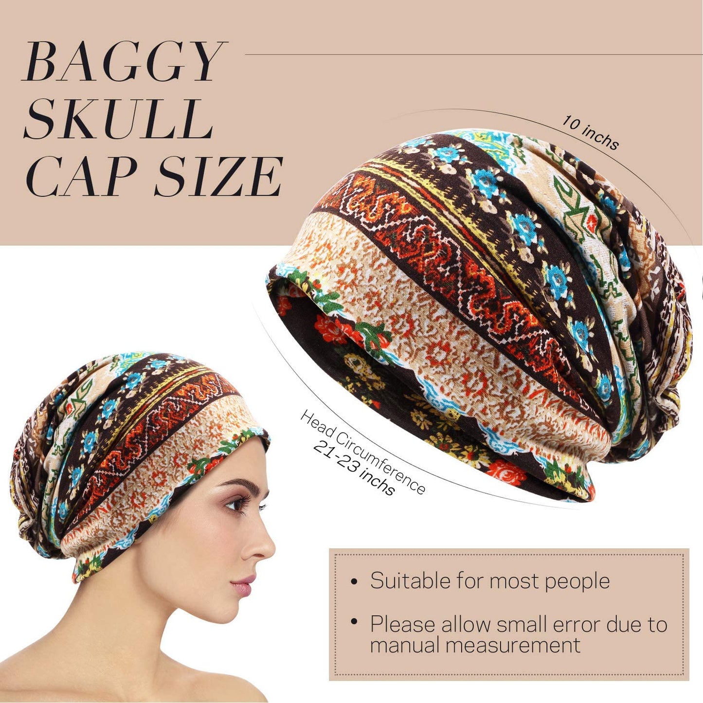 SATINIOR 5 Pieces Women'S Slouchy Beanie Hat Baggy Skull Sleep Cap Turban Headwear Apparel & Accessories > Clothing Accessories > Headwear SATINIOR