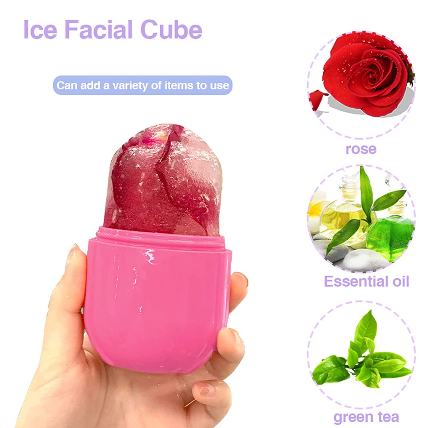 Ice Roller for Face and Eye, Silicone Ice Mold for Face,Facial Ice Roller Skin Care Tool for Eye Puffiness Relief & Remove Fine Lines & Reduce Acne Beauty Gift for Women (Pink) Health & Beauty > Personal Care > Cosmetics > Cosmetic Tools > Skin Care Tools Aethland