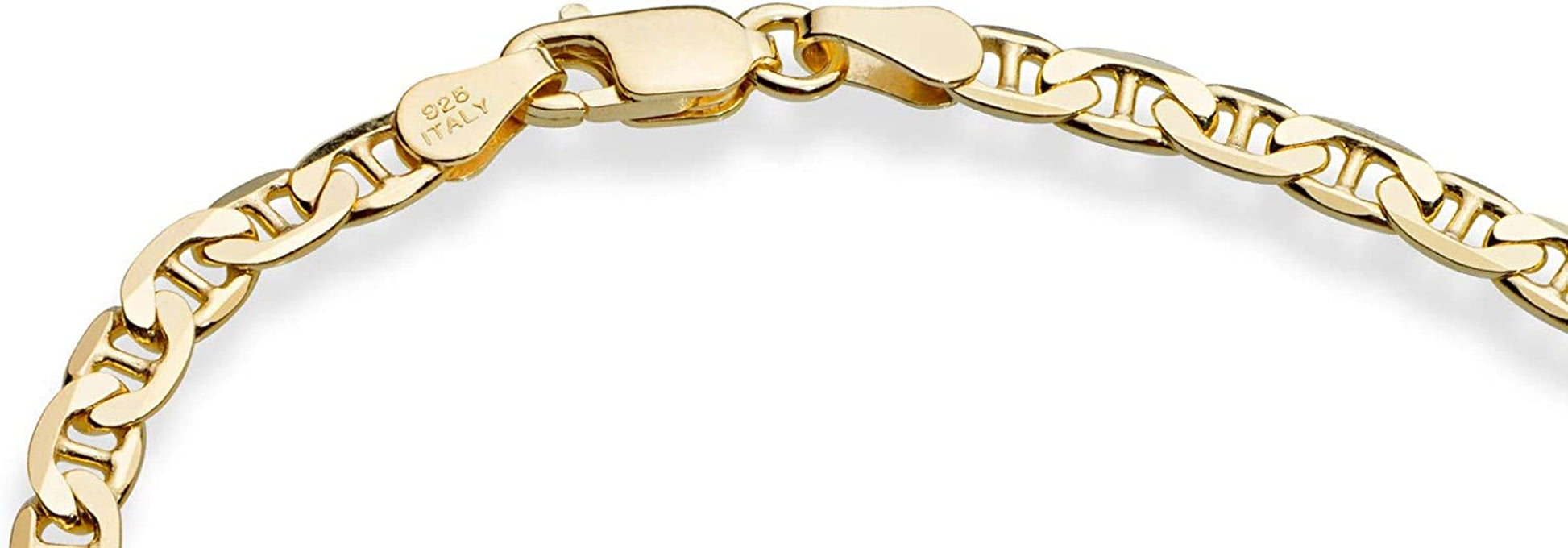 Miabella 18K Gold over Sterling Silver Italian 3Mm, 4Mm Solid Diamond-Cut Mariner Link Chain Anklet Ankle Bracelet for Women, Made in Italy Apparel & Accessories > Jewelry > Anklets Miabella