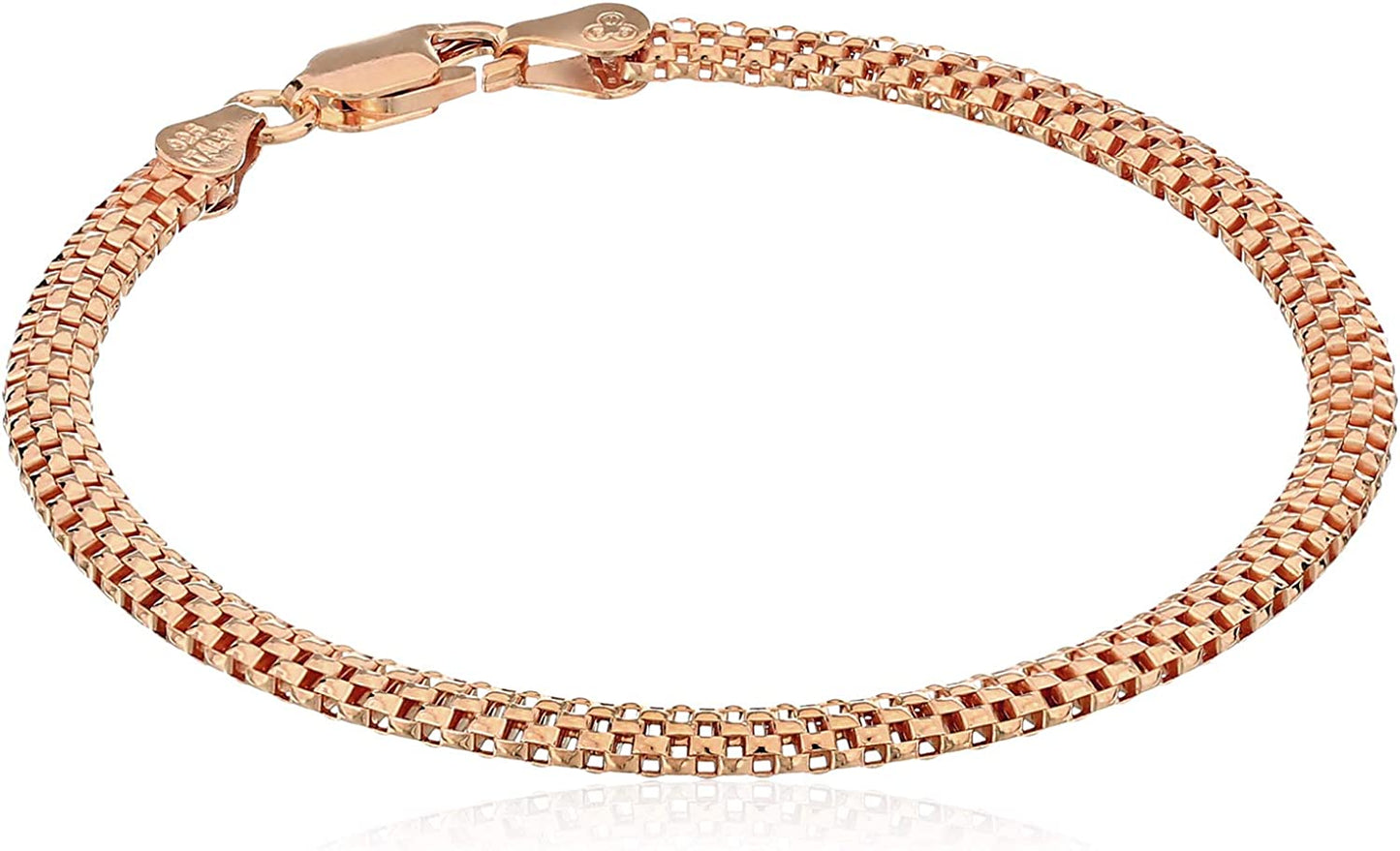 Essentials Plated Sterling Silver Mesh Chain Bracelet Apparel & Accessories > Jewelry > Bracelets KYLIE MAX Rose Gold Plated Sterling Silver 7"