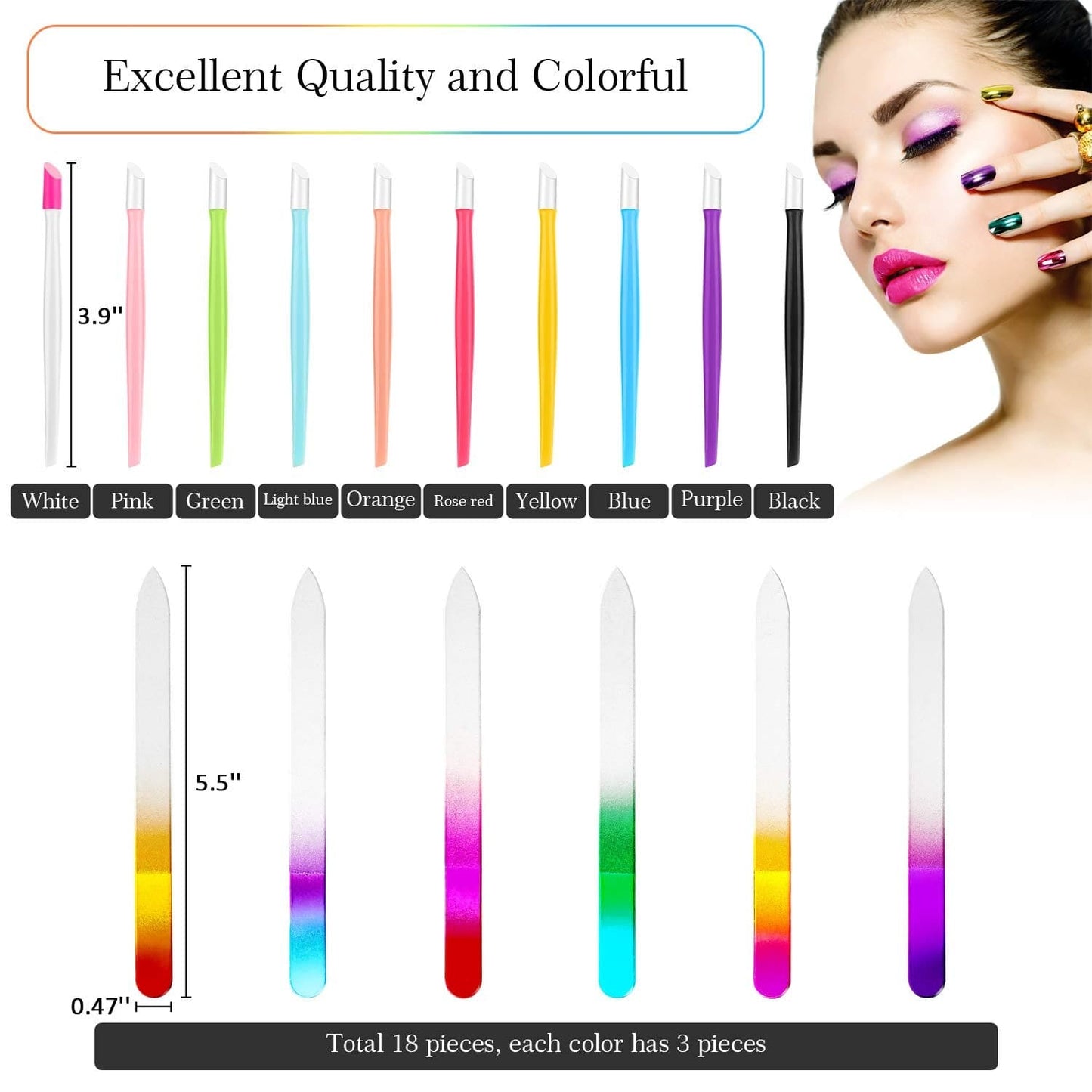 68 Pieces Nail Cuticle Pusher Rubber Tipped Nail Cleaner and Glass Nail Files Gradient Rainbow Color Buffer Double Side Nail Files Manicure Tool for Home Nail Salon Health & Beauty > Personal Care > Cosmetics > Cosmetic Tools > Nail Tools Mudder