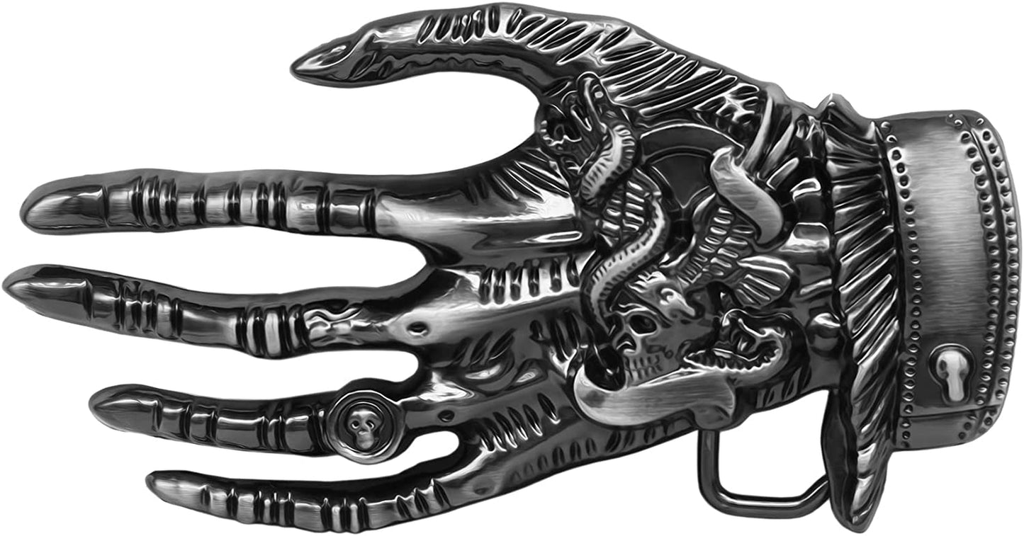 Belt Buckles of Ghost Skeleton Pirate Skull Design Cowboy Style Apparel & Accessories > Clothing Accessories > Belt Buckles Moranse 3d Ghost Skeleton Hand 4