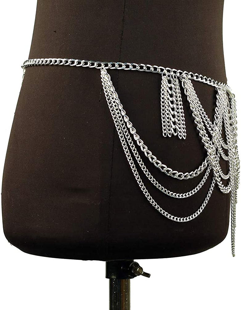 CHRAN Tassels Belly Body Chain Silver Waist Chain Body Jewelry Apparel & Accessories > Jewelry > Body Jewelry CHRAN