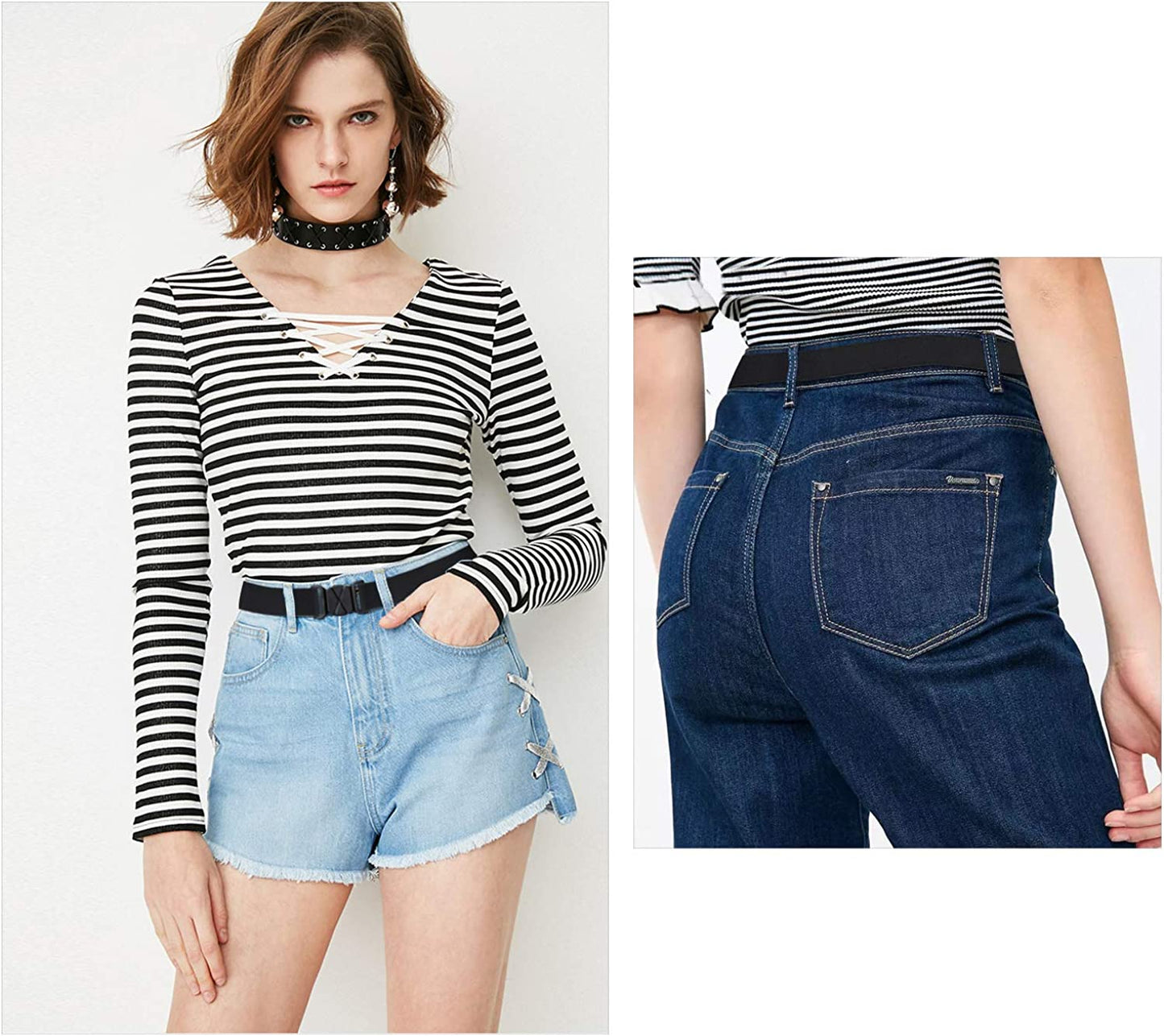 Women Invisible Belt, Comfortable Adjustable Stretch No Show Belt with Flat Buckle by SUOSDEY Apparel & Accessories > Clothing Accessories > Belts SUOSDEY