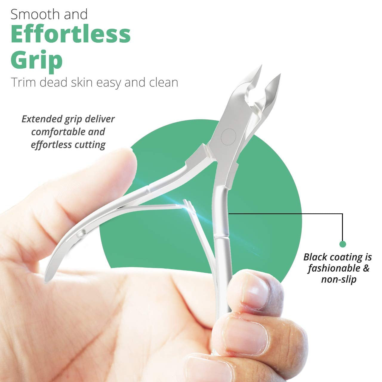Nail Cuticle Trimmer Professional Cuticle Cutter Stainless Steel Cuticle Nippers with Sharp Blades and Double Spring Cuticle Clippers for Nail Care Pedicure Manicure Nail Tools (Silver) Health & Beauty > Personal Care > Cosmetics > Cosmetic Tools > Nail Tools GREEN ESTETICA