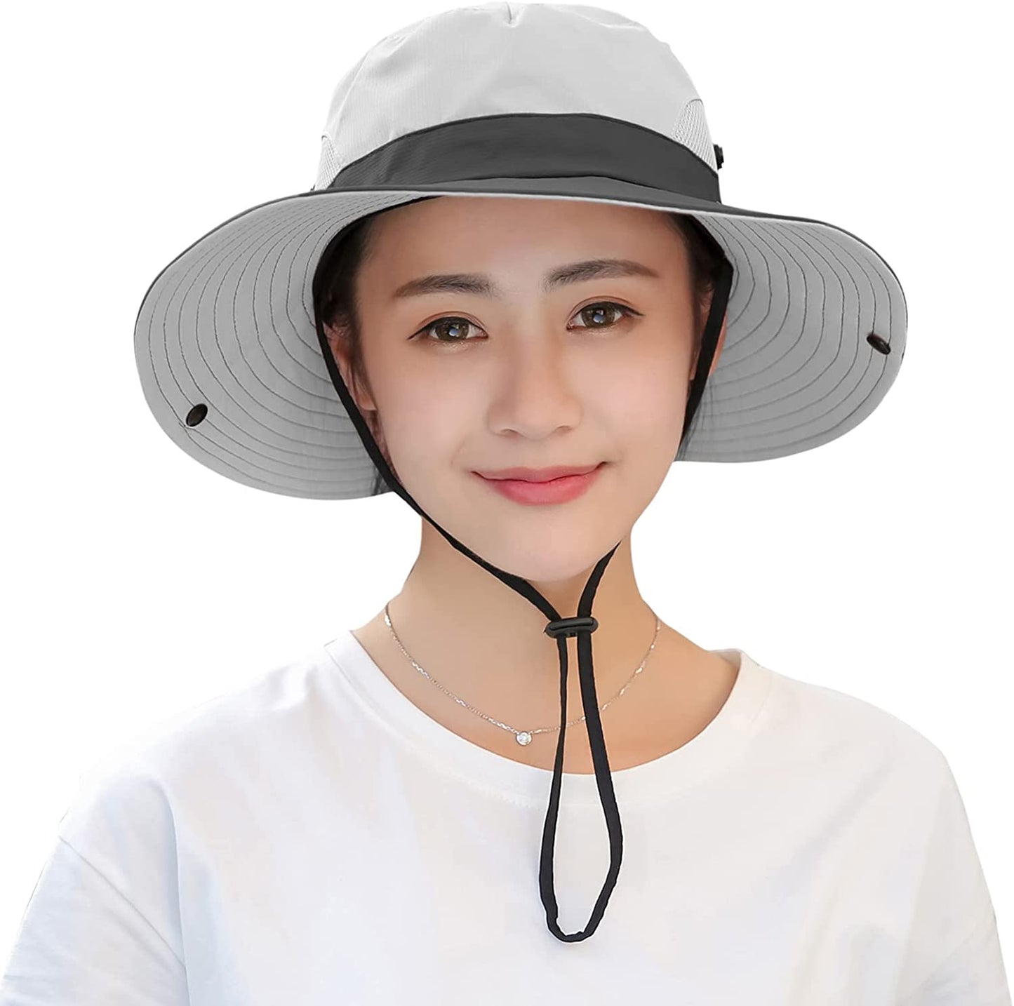Muryobao Women'S Ponytail Sun Hat UV Protection Foldable Mesh Wide Brim Beach Fishing Hat Apparel & Accessories > Clothing Accessories > Hats Muryobao