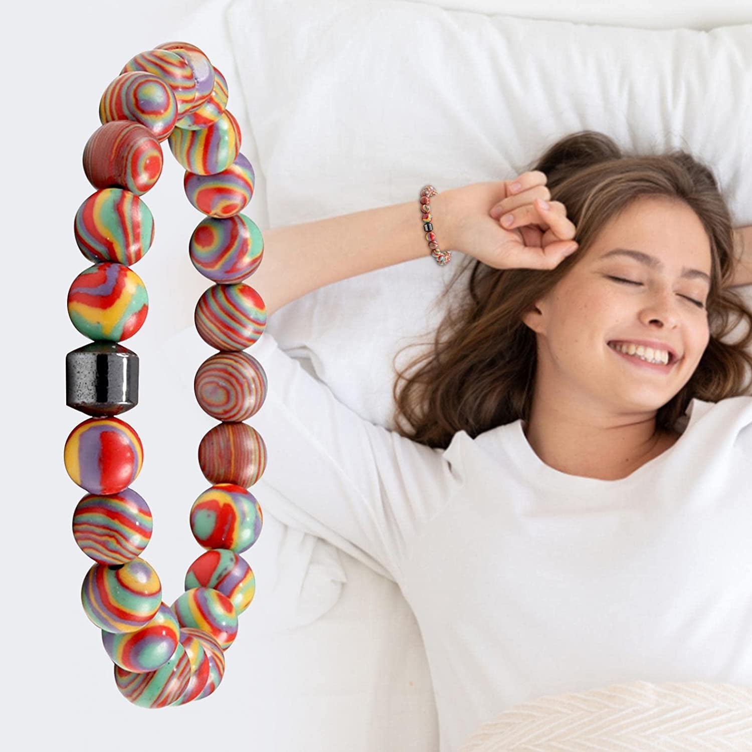 Black Slimming Bracelet Anklet Adjustable Drainage Bracelet Anklet Healing Crystal Stones Bracelet Chakra Energy Protection Gift Apparel & Accessories > Jewelry > Anklets Generic