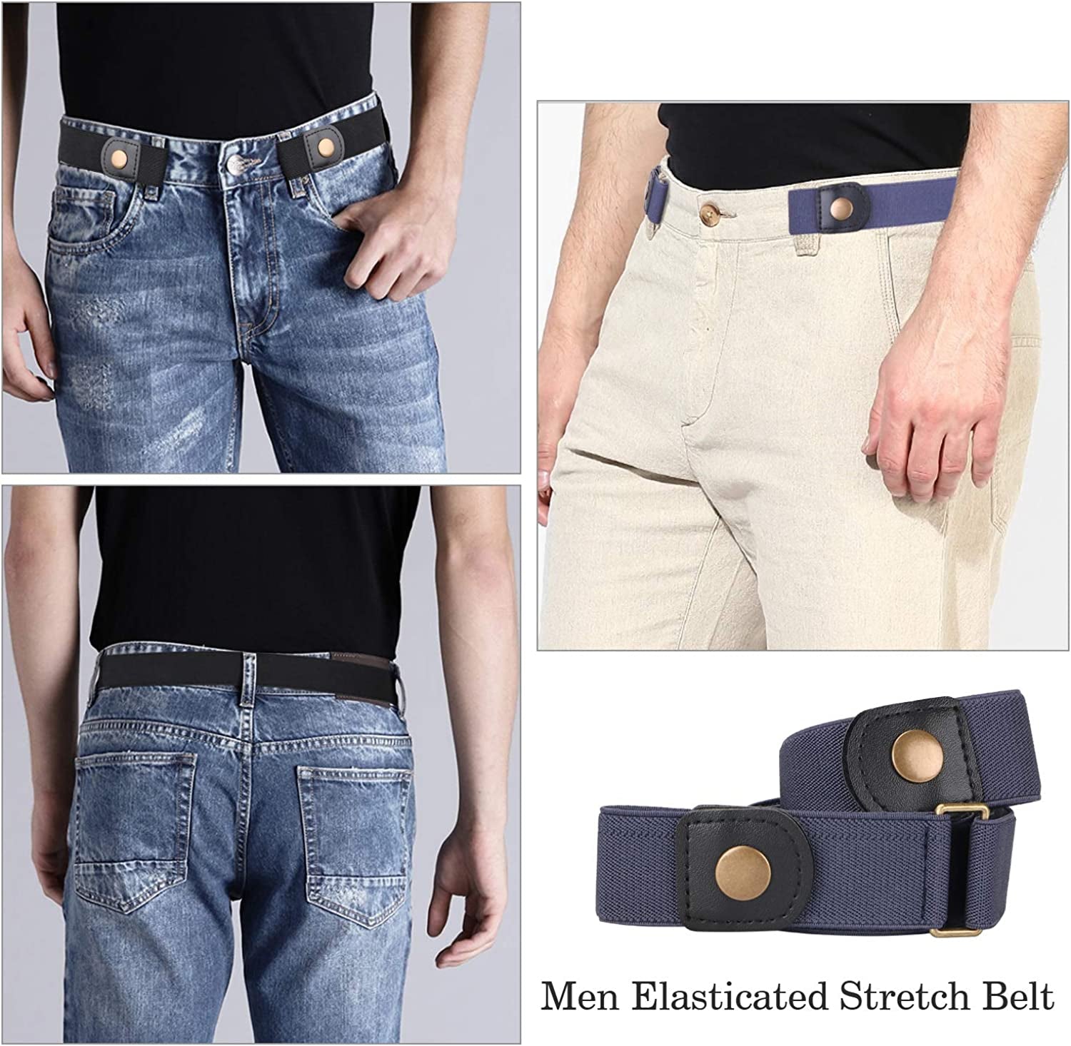 No Buckle Invisible Elastic Stretch Belt for Men/Women Fits Waist 24-50In Father Day Gift Apparel & Accessories > Clothing Accessories > Belts XZQTIVE