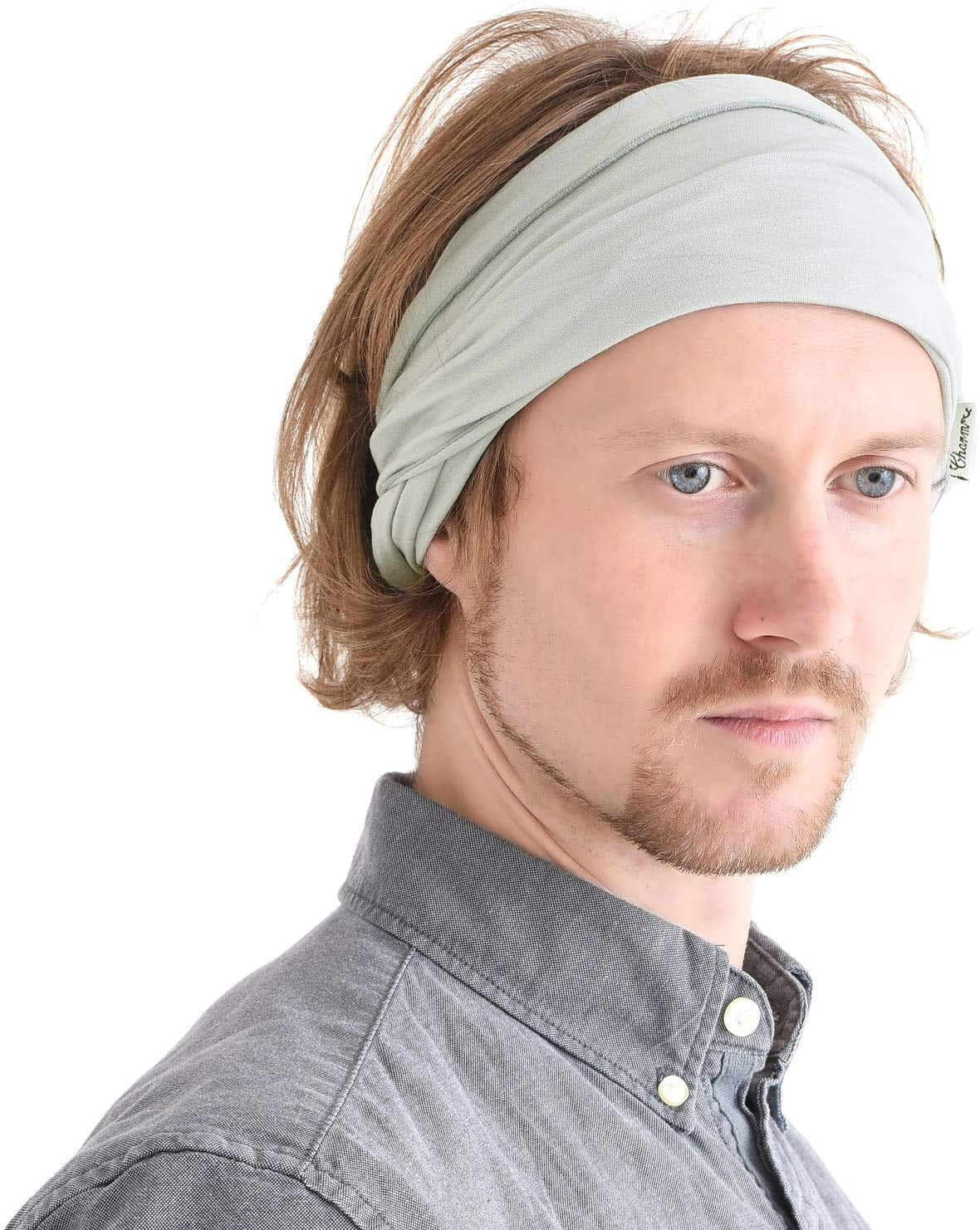 Mens Head Wraps Elastic Bandana - Japanese Headband Workout Women Hair Black Apparel & Accessories > Clothing Accessories > Bandanas & Headties CHARM Light Gray