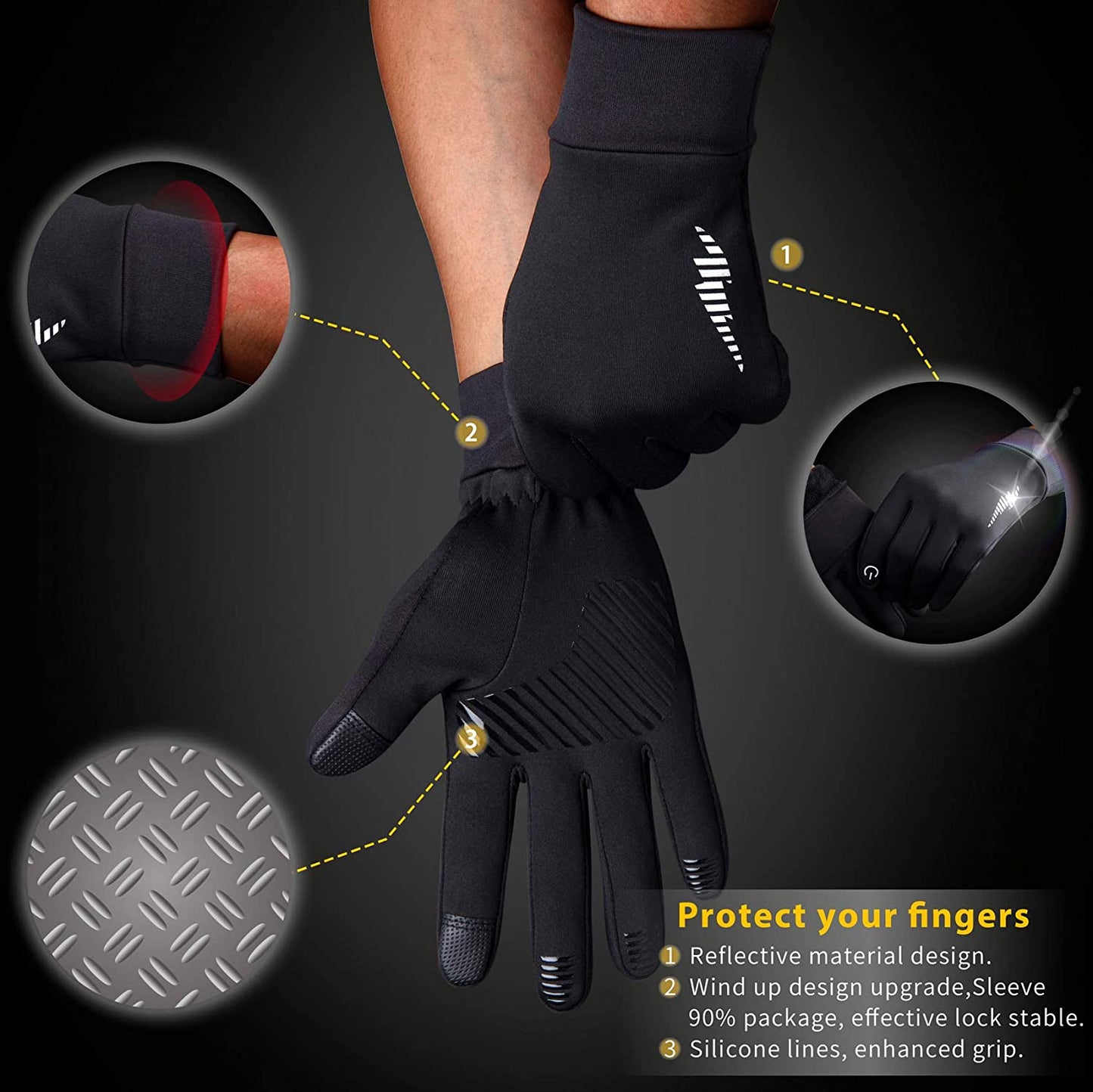 SIMARI Winter Gloves Men Women Touch Screen Glove Cold Weather Warm Gloves Freezer Work Gloves Suit for Running Driving Cycling Working Hiking 102 Apparel & Accessories > Clothing Accessories > Gloves & Mittens SIMARI
