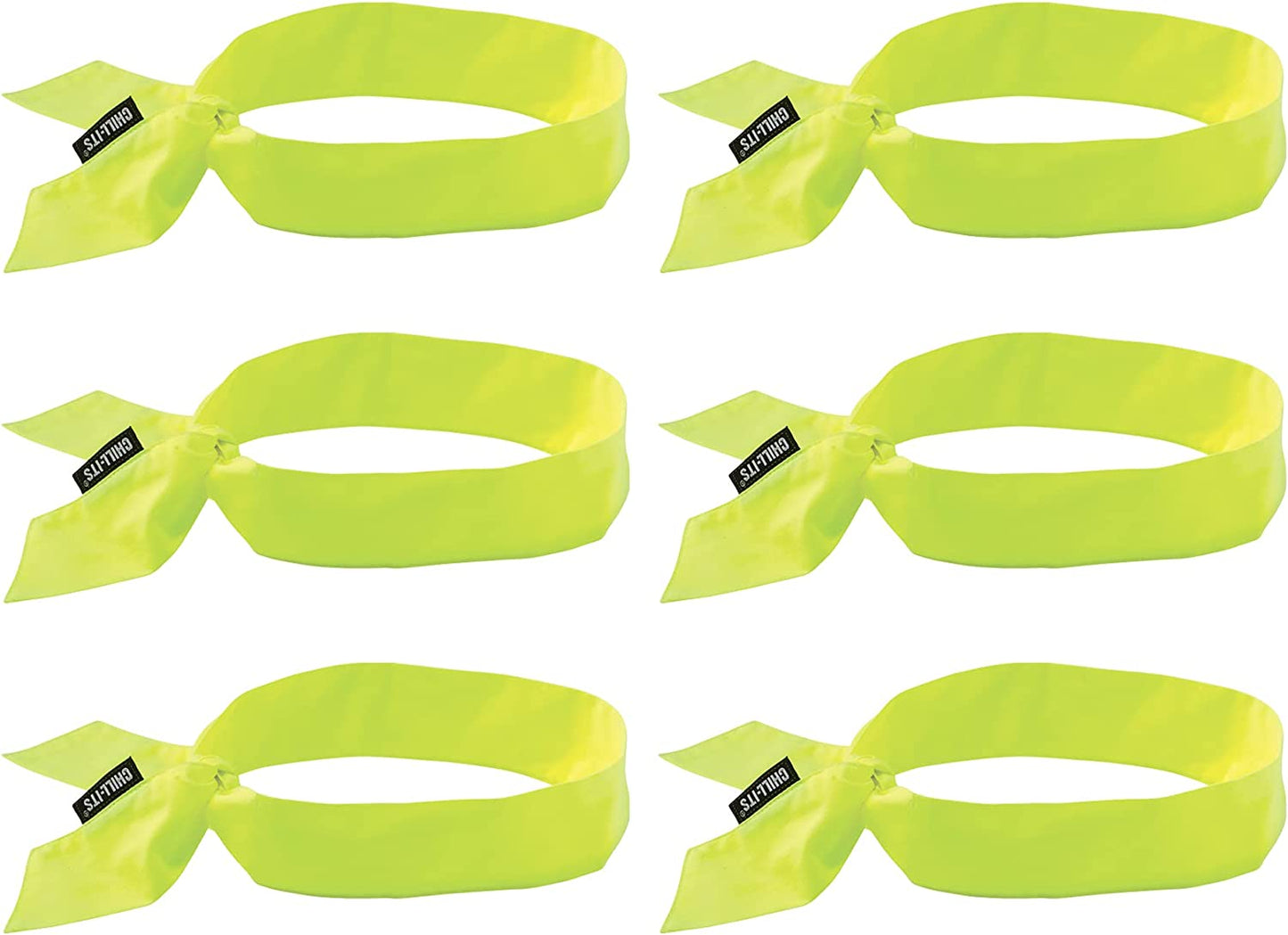 Ergodyne Chill Its 6700 Cooling Bandana, Red Western, Evaporative Polymer Crystals for Cooling Relief, Tie for Adjustable Fit Apparel & Accessories > Clothing Accessories > Bandanas & Headties Ergodyne Lime 6-Pack