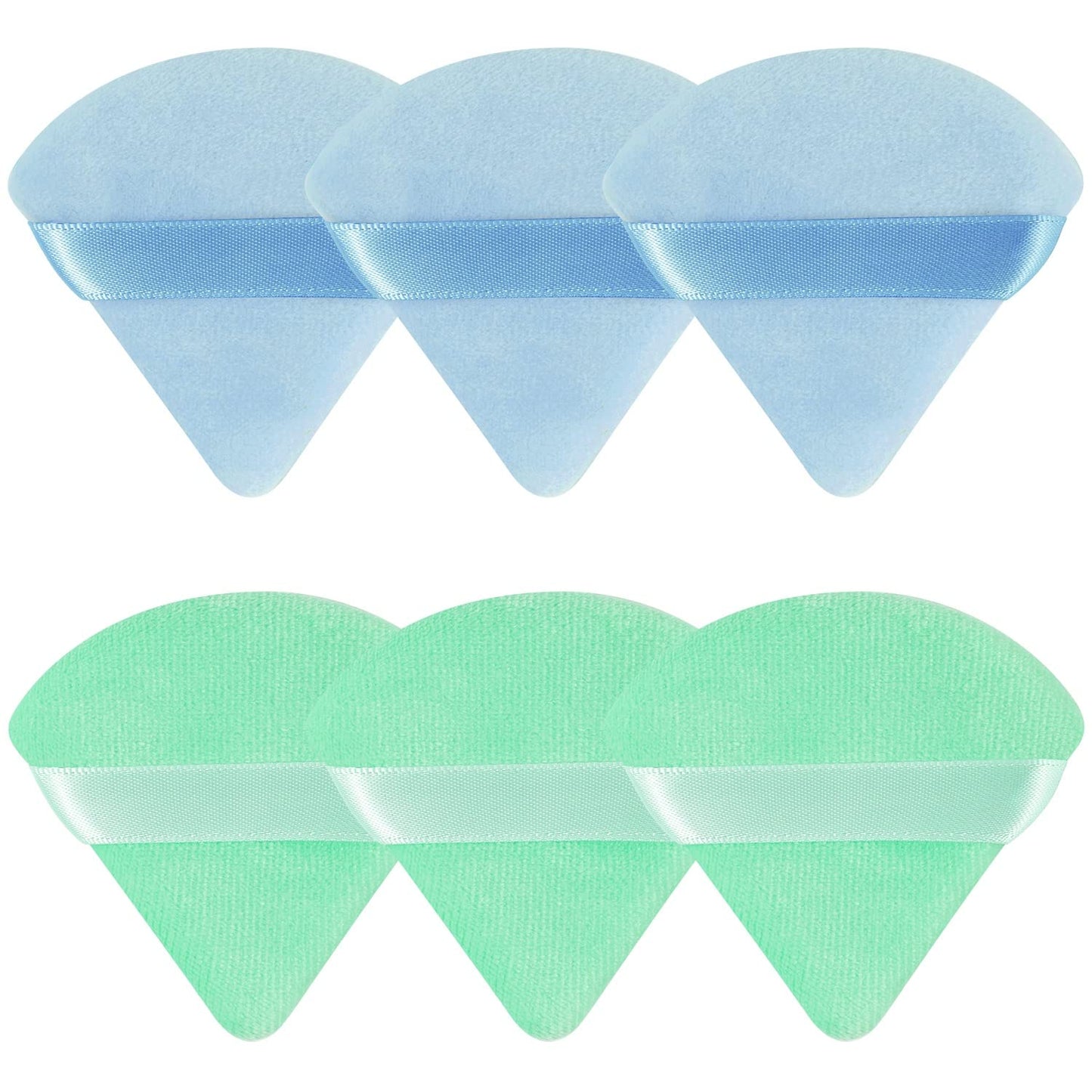 Pimoys 6 Pieces Powder Puff Face Soft Triangle Makeup Puff for Loose Powder Body Powder, Wedge Shape Velour Cosmetic Sponge for Contouring, under Eyes and Corners, Beauty Makeup Tools Health & Beauty > Personal Care > Cosmetics > Cosmetic Tools > Makeup Tools Pimoys Blue and Green