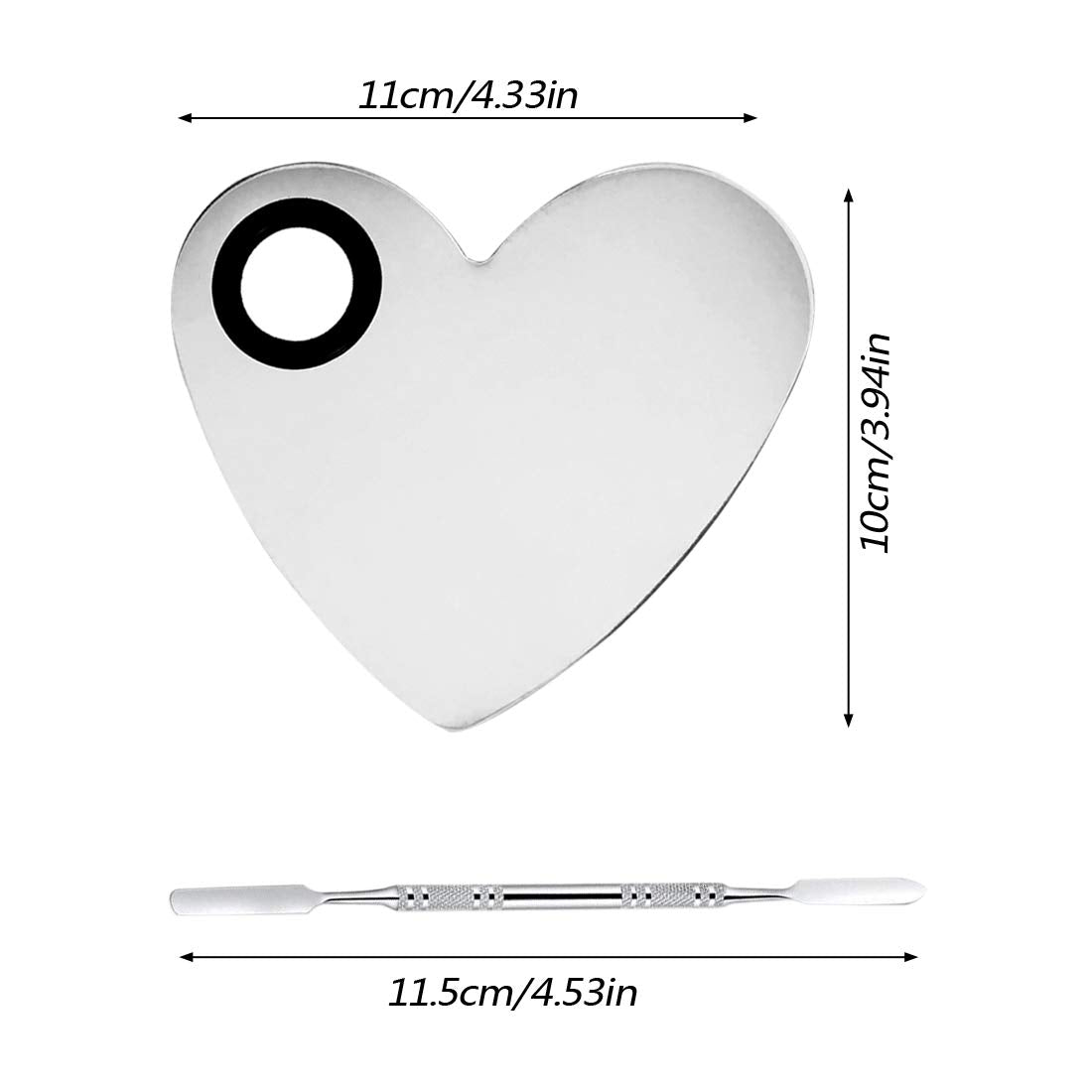 AYWFEY 2 Pack Makeup Palette and Spatula Set,Professional Pro Stainless Steel Cosmetic Mirror Lady Mixing Palette Tool Artist for Nail Art Eye Shadow Eyelash Pigment Blending Foundation,Silver Health & Beauty > Personal Care > Cosmetics > Cosmetic Tools > Makeup Tools AYWFEY