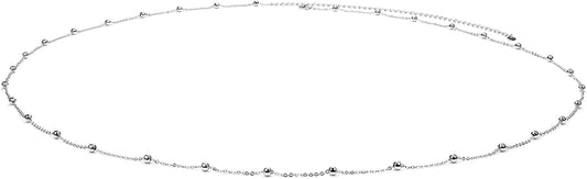 Sllaiss 925 Sterling Silver Beach Body Waist Chain Minimalist Beach Body Belt Chain Beaded Belly Chain for Women Body Jewelry Apparel & Accessories > Jewelry > Body Jewelry Sllaiss