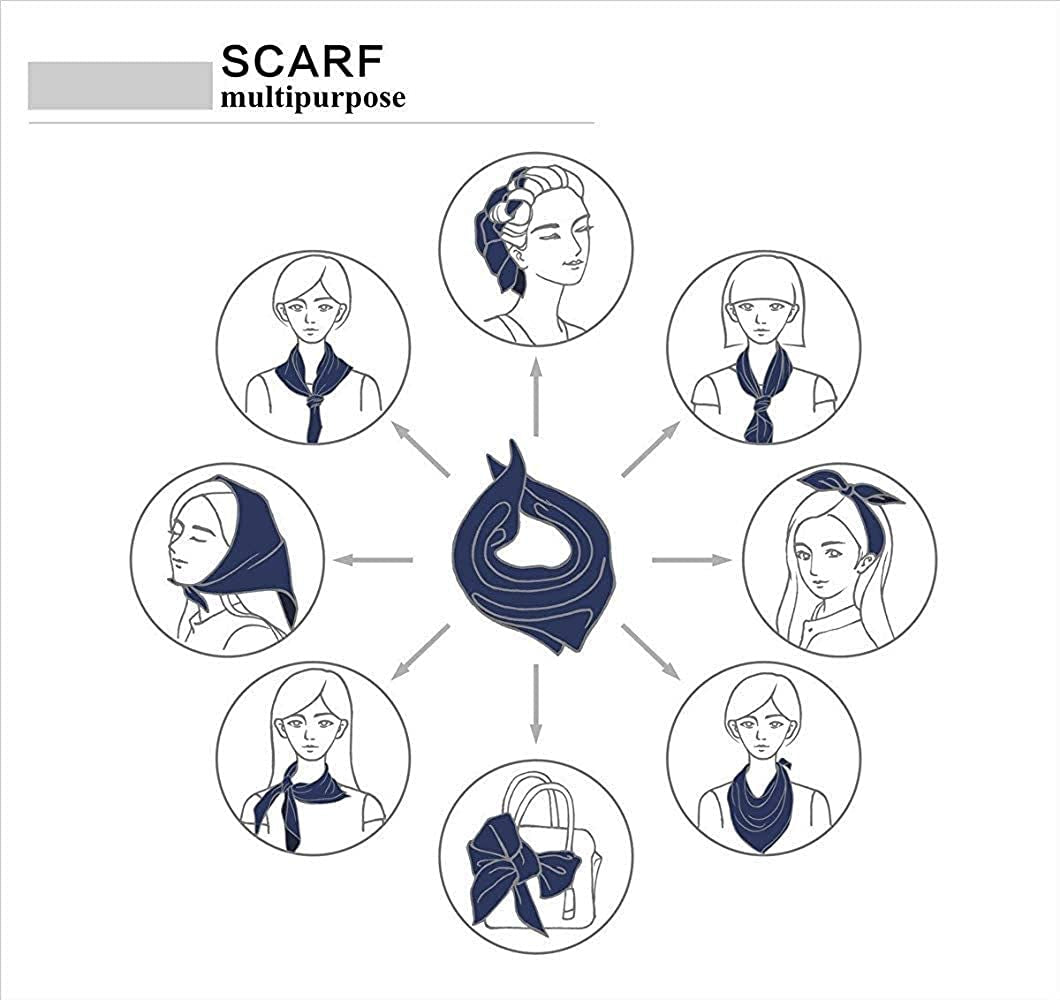 Fyluoke Silk Satin Headscarf Neck Hair Scarf Bandana for Women 4-Packs (Four-S07) Apparel & Accessories > Clothing Accessories > Bandanas & Headties FYLuoke