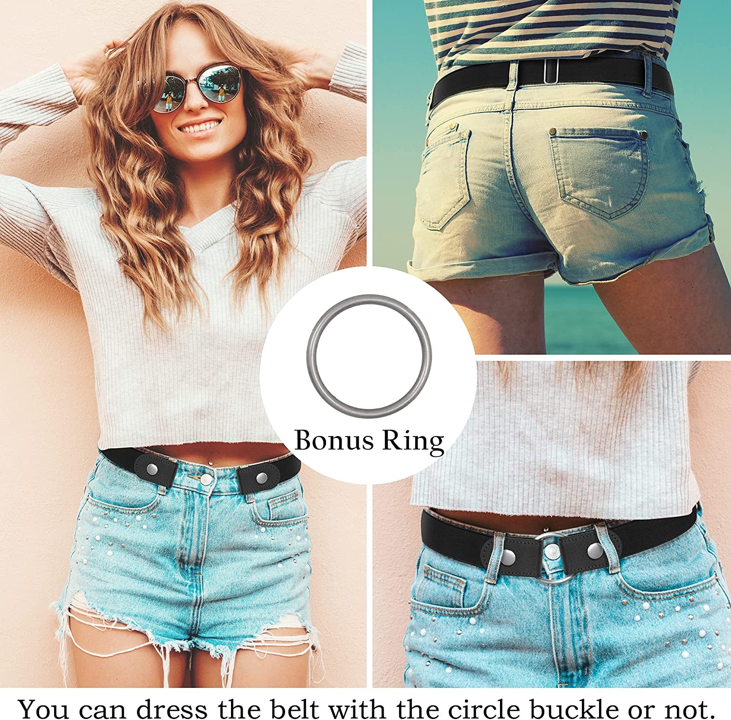 Udekit No Buckle Elastic Stretch Belts Buckle Free Waist Belt for Jeans Pants Apparel & Accessories > Clothing Accessories > Belts Udekit