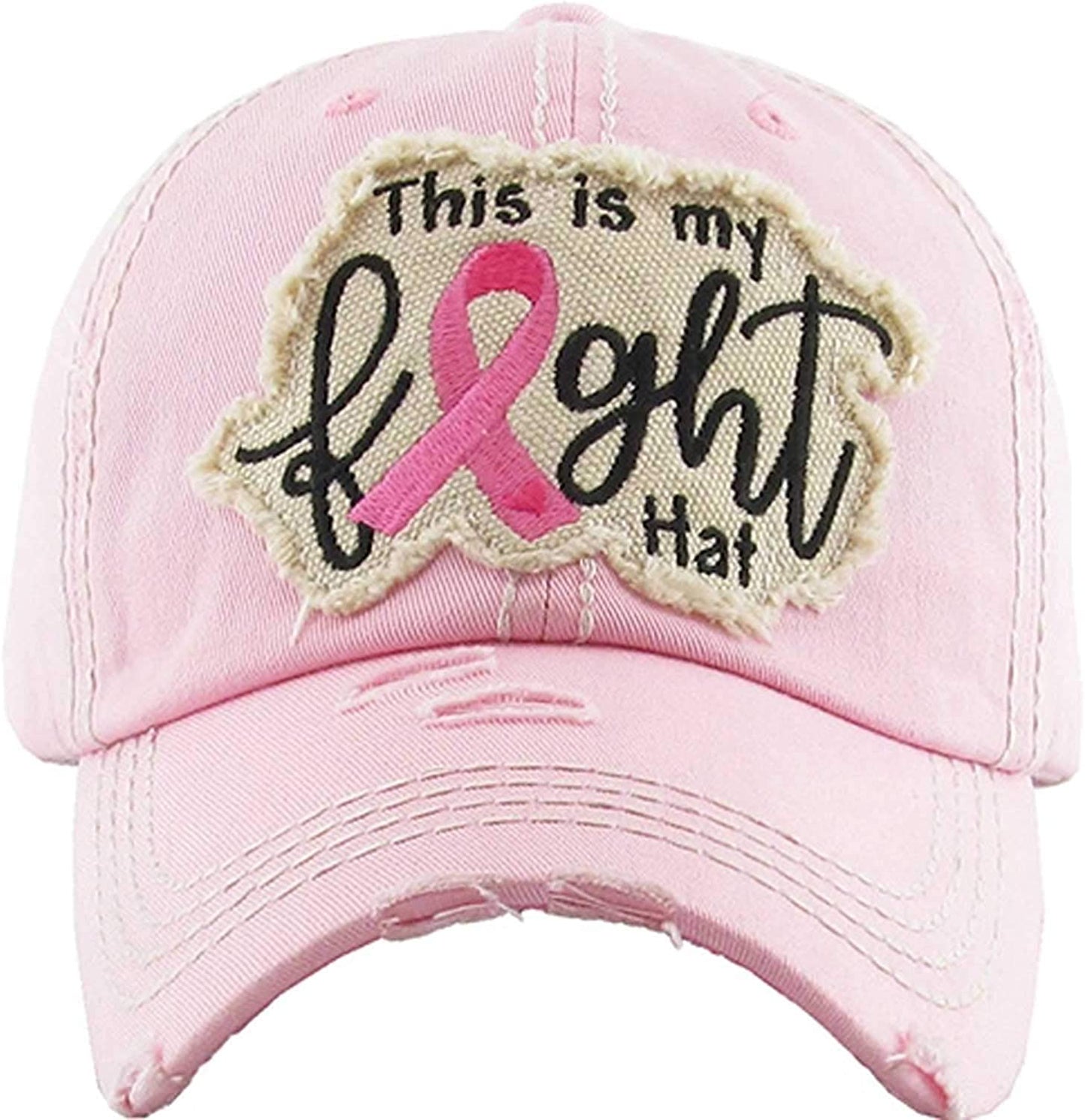 Pink Ribbon Fight Women'S Awareness Vintage Baseball Cap Apparel & Accessories > Clothing Accessories > Headwear KBETHOS Hats Pnk