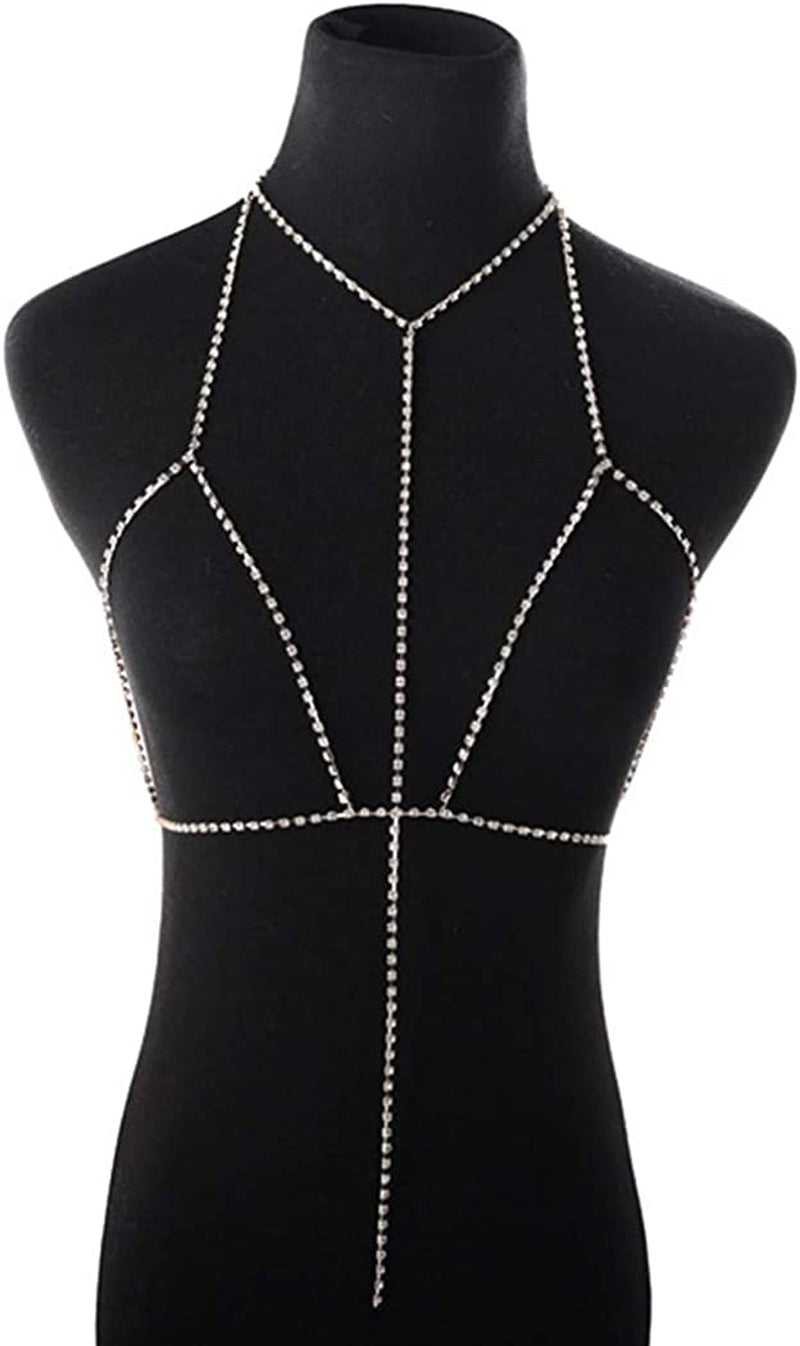 Nicute Party Bra Chains Rhinestone Body Chain Body Jewelry for Women and Girls Apparel & Accessories > Jewelry > Body Jewelry Nicute