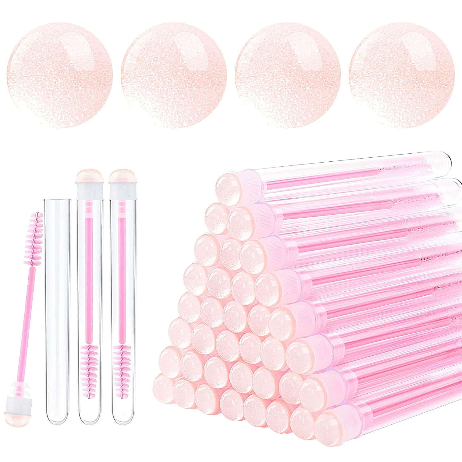 Dming 10Pcs Eyelash Brush Lash Wand Makeup Tool Eyelash Extension Supplies Cleaning Brush Diamond Mascara Mix Color Health & Beauty > Personal Care > Cosmetics > Cosmetic Tools > Makeup Tools Dming sky pink 20 Count (Pack of 1)
