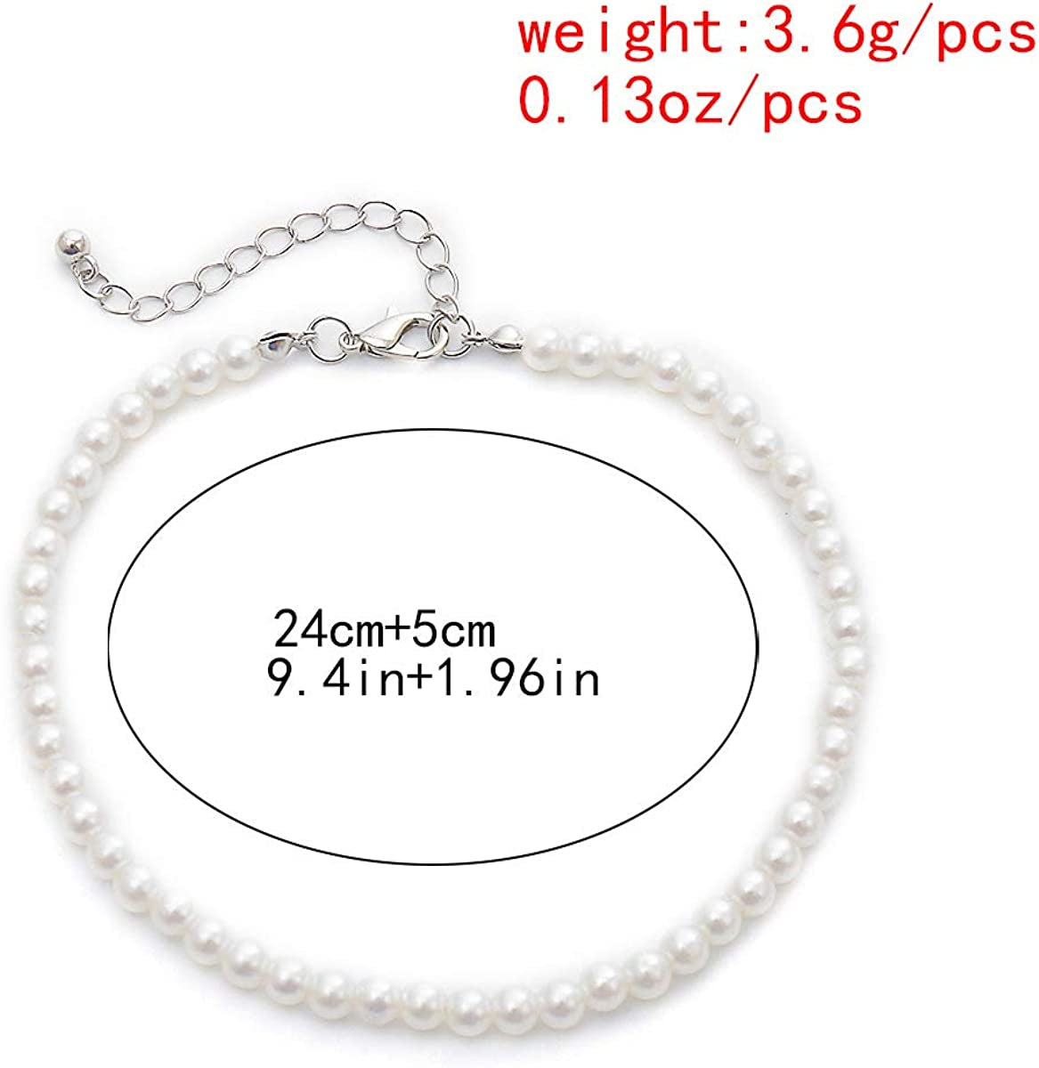 COLORFUL BLING 1Pc Pearl Handmade Anklet Simple Imitation Pearls Hand Woven Boho Foot Jewelry Anklet Bracelet Summer Beach for Women Girls Apparel & Accessories > Jewelry > Anklets COLORFUL BLING