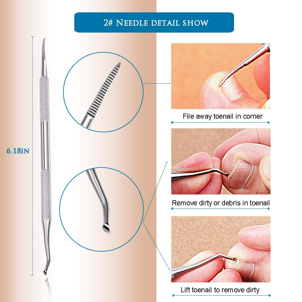 Premium 6PCS Ingrown Toenail Tools, Nail File and Lifter, Foot Nail Treatment Tool, Toe Nail Removal Clippers, Upgraded Stainless Steel, Professional Pedicure Tools, with Nail Cutter Trimmer Health & Beauty > Personal Care > Cosmetics > Cosmetic Tools > Nail Tools USCOLOR