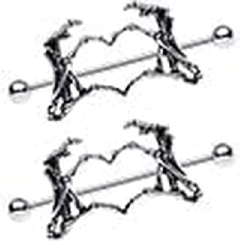 Body Candy Nipplerings Piercing Women 14G 1 1/2" Stainless Steel Skeleton Heart 2Pc Dangle Nipple Ring Set 38Mm Apparel & Accessories > Jewelry > Body Jewelry Body Candy