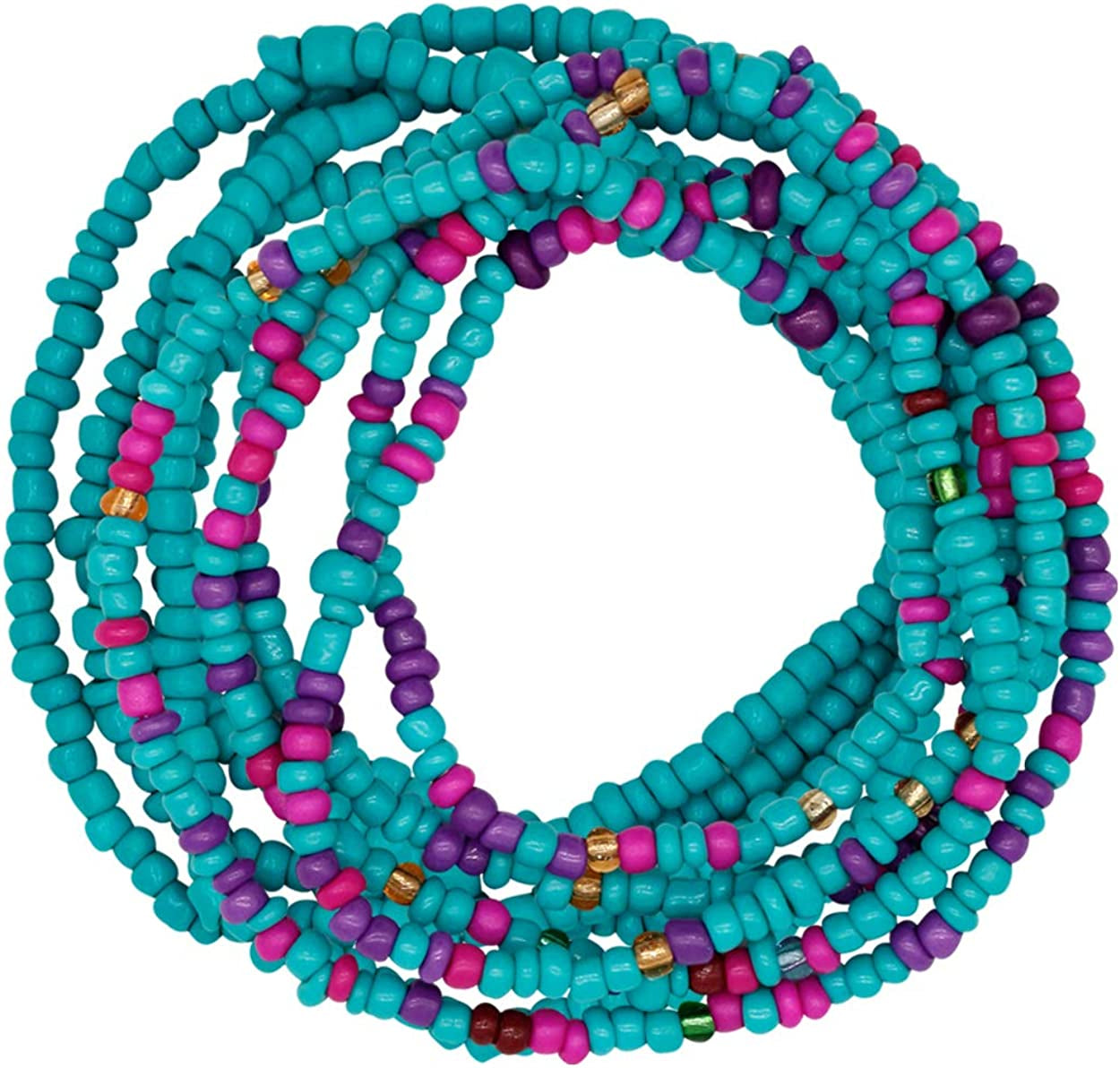 Taigood Waist Beads for Women African Waist Bead Body Chain, Beaded Belly Chain Body Jewelry Apparel & Accessories > Jewelry > Body Jewelry Taigood 2 Pieces Set 6