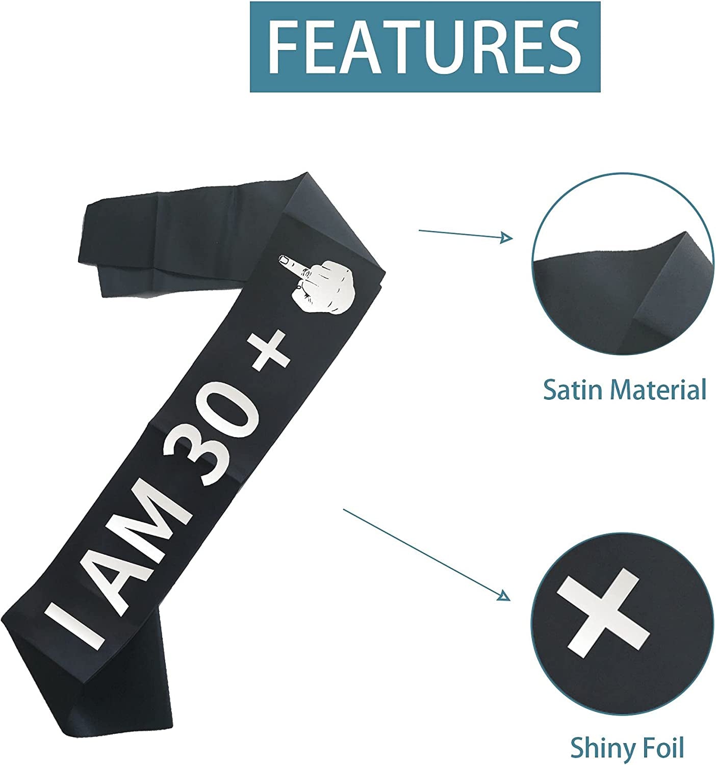 Joyiou “I AM 30+1” Sash, 31St Birthday Sash with Silver Foil, Soft Black Satin Sash for Women and Men, 31St Birthday Party Supplies Decorations Favors, 31 Years Old Birthday Funny Gifts Apparel & Accessories > Clothing Accessories > Sashes Joyiou