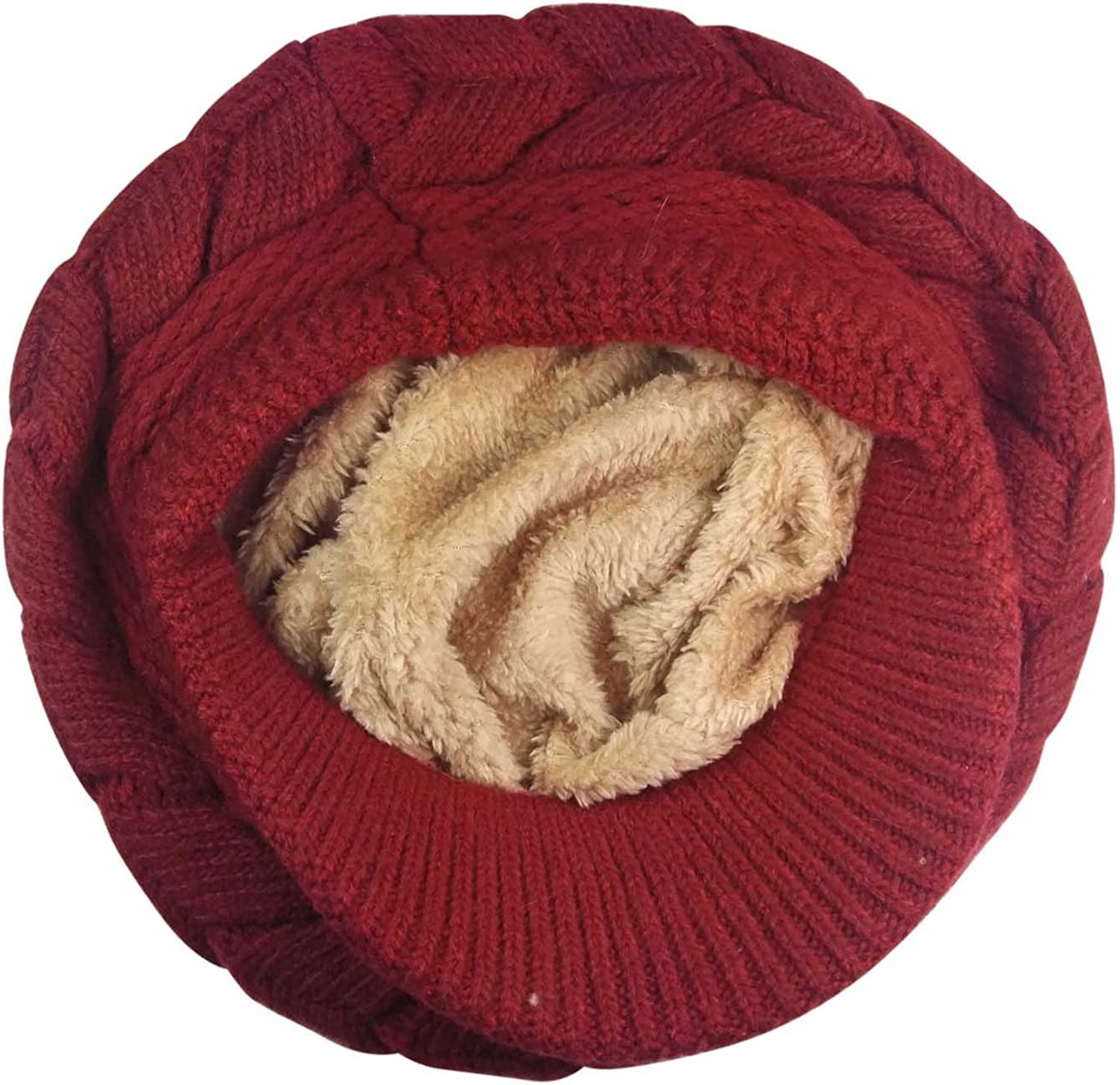 HINDAWI Women Winter Warm Knit Hat Wool Snow Ski Caps with Visor Apparel & Accessories > Clothing Accessories > Hats HINDAWI