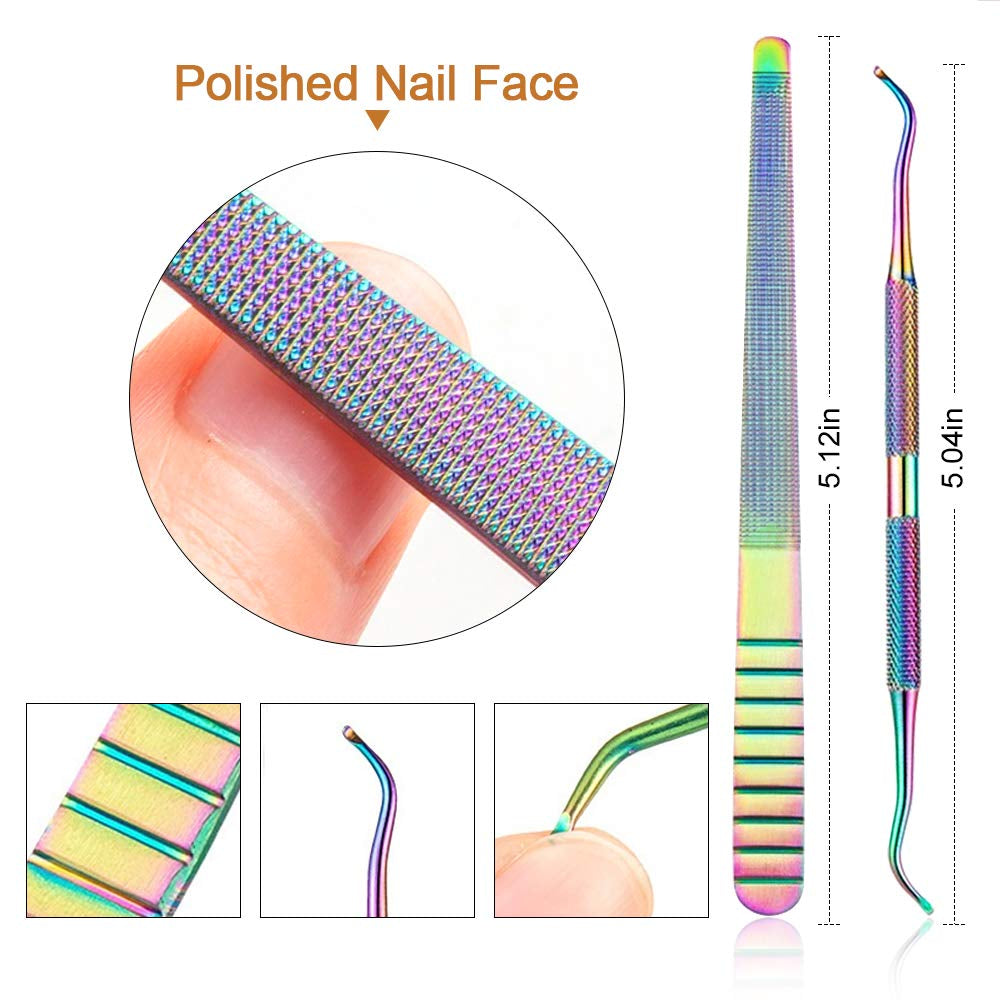 Kalolary 7Pcs Cuticle Nippers and Cutter Kit, Ingrown Toenail File, Triangle Nail Polish Remover Cuticle Pusher Trimmer Stainless Steel Manicure Tools Set for Fingernails and Toenails Health & Beauty > Personal Care > Cosmetics > Cosmetic Tools > Nail Tools Kalolary