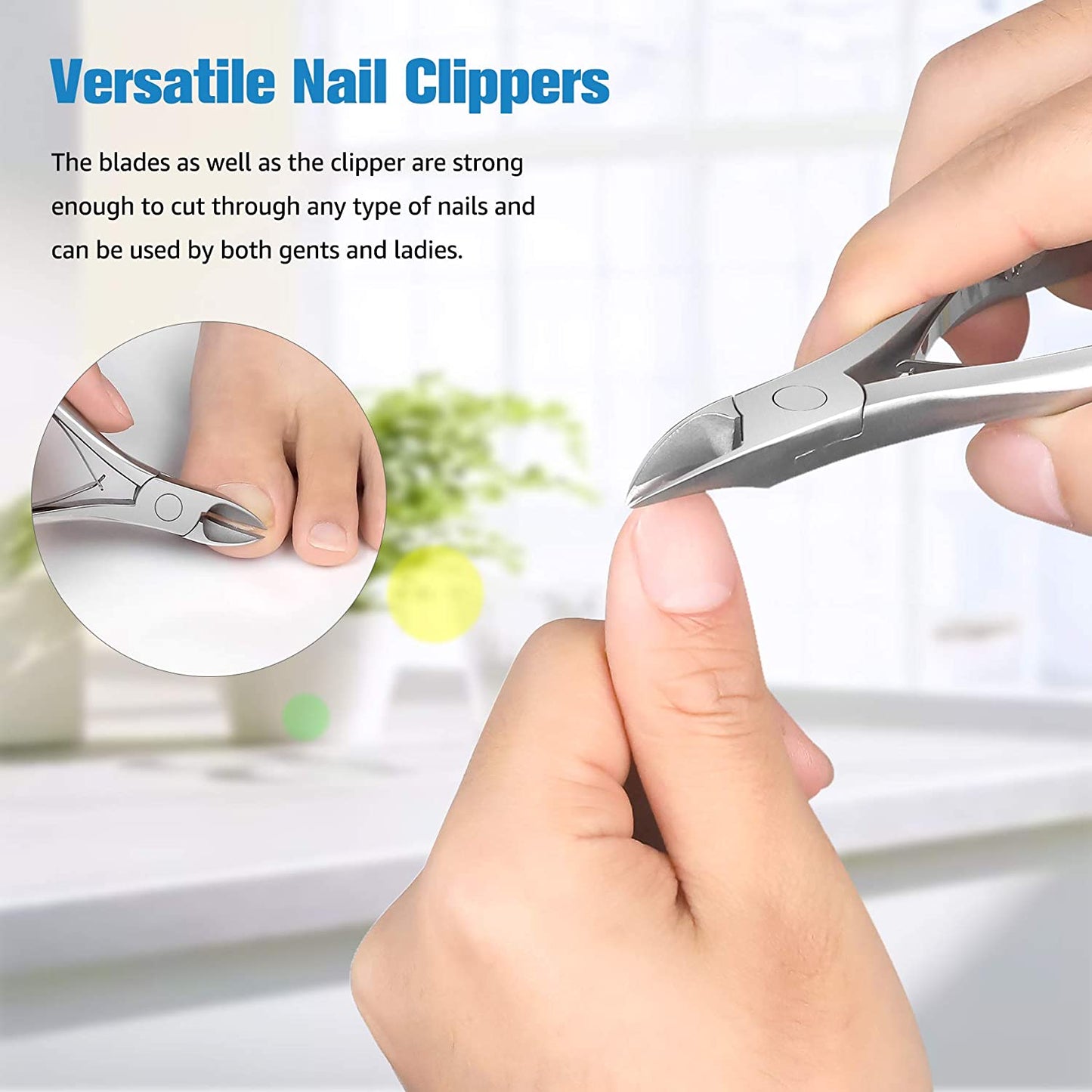 FERYES Toenail Clippers for Thick,Fungal or Ingrown Toenails - Ingrown Nail Clipper for Men,Women,Seniors,Podiatrist - Heavy Duty 4R13 Stainless Steel Toenail Tool - Silver Health & Beauty > Personal Care > Cosmetics > Cosmetic Tools > Nail Tools FERYES