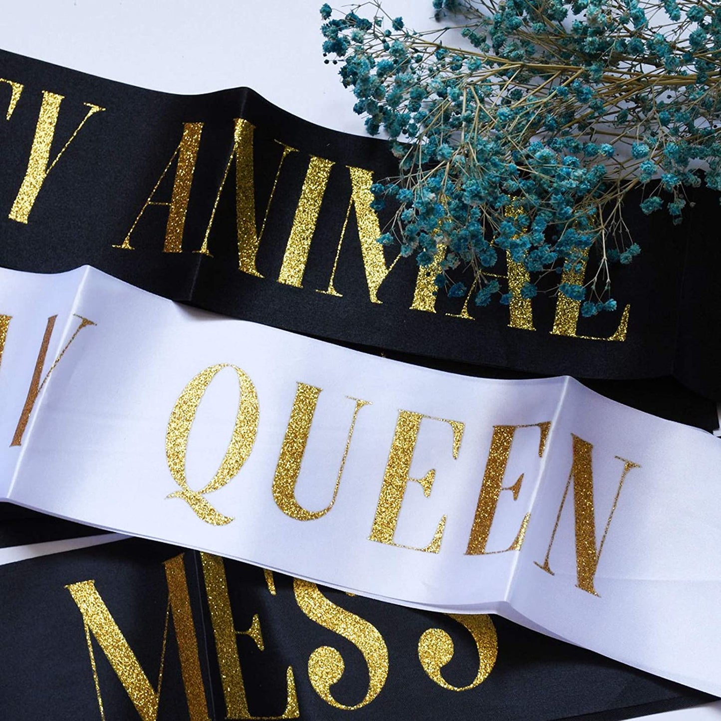 Snogisa Birthday Gifts Sash Set Birthday Queen Women Birthday Party Supplies Fun Party Favors Decorations Apparel & Accessories > Clothing Accessories > Sashes Snogisa