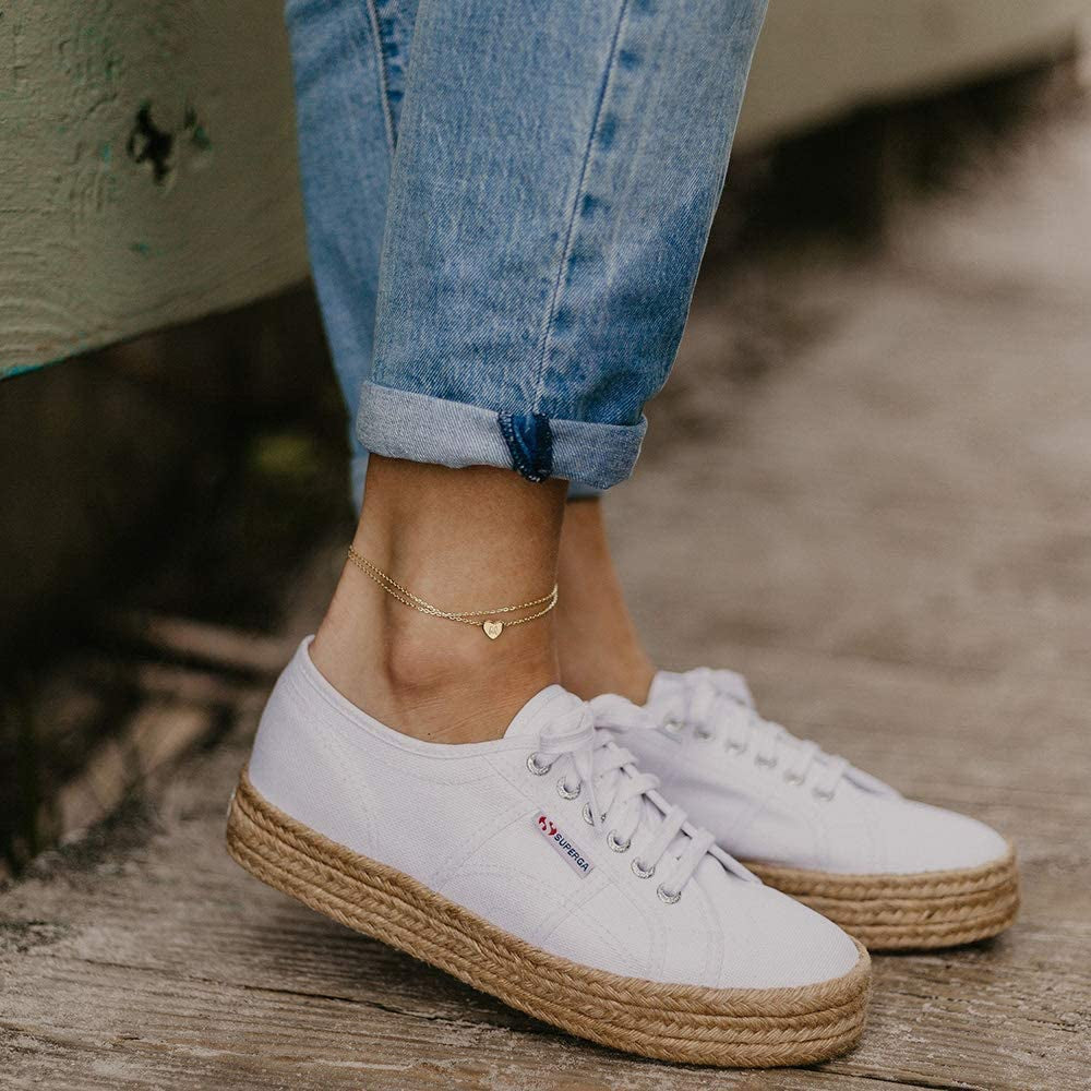 Ursteel Ankle Bracelets for Women, 14K Gold Plated Dainty Layered Heart Initial Anklets for Women Teen Girls Apparel & Accessories > Jewelry > Anklets Ursteel