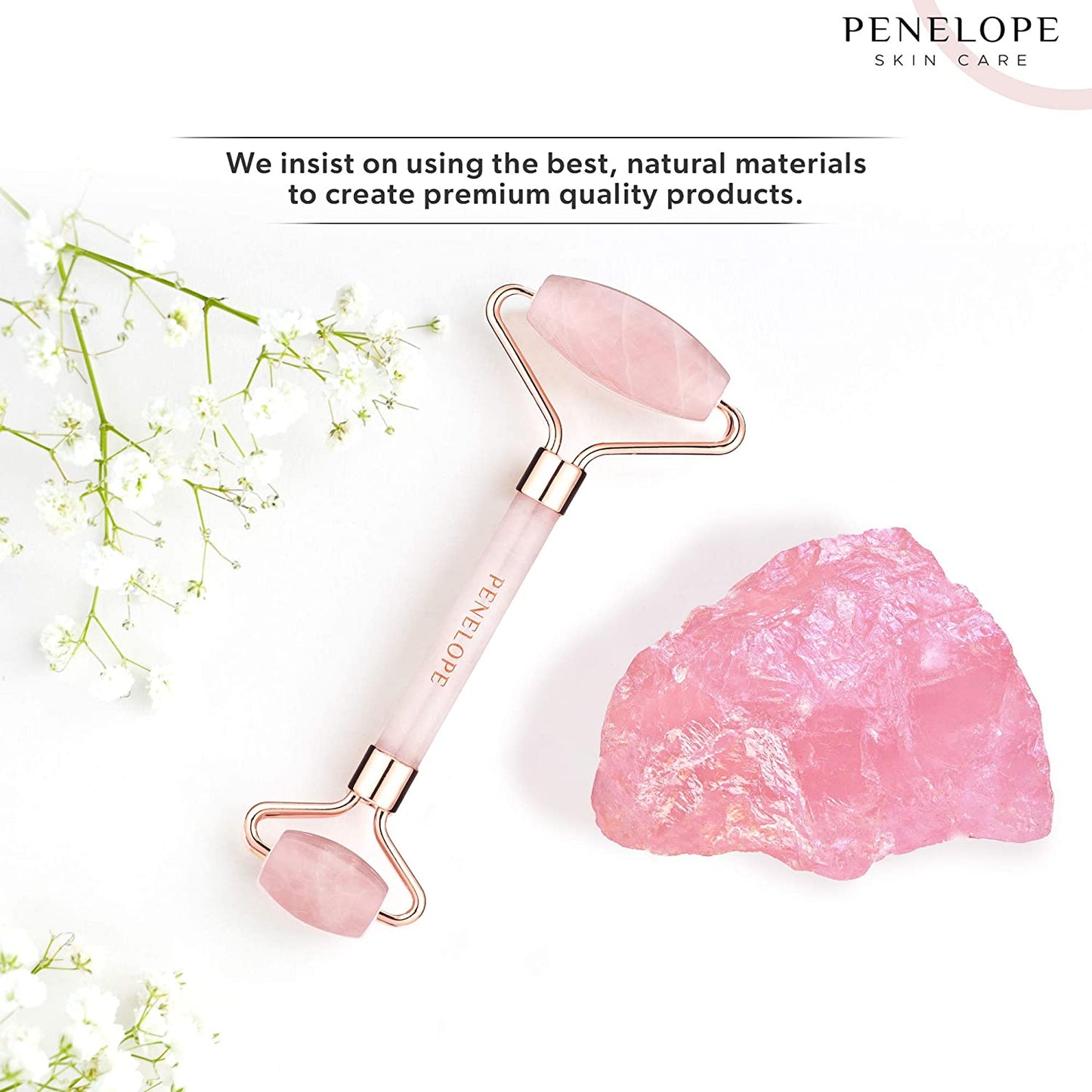 Rose Quartz Face Roller - Facial Roller and Skin Massage Tool with Authentic Rose Quartz Stone - Face Relaxer Gua Sha Roller - under Eye Roller by Penelope Skincare… (Rose Quartz) Health & Beauty > Personal Care > Cosmetics > Cosmetic Tools > Skin Care Tools PENELOPE SKINCARE
