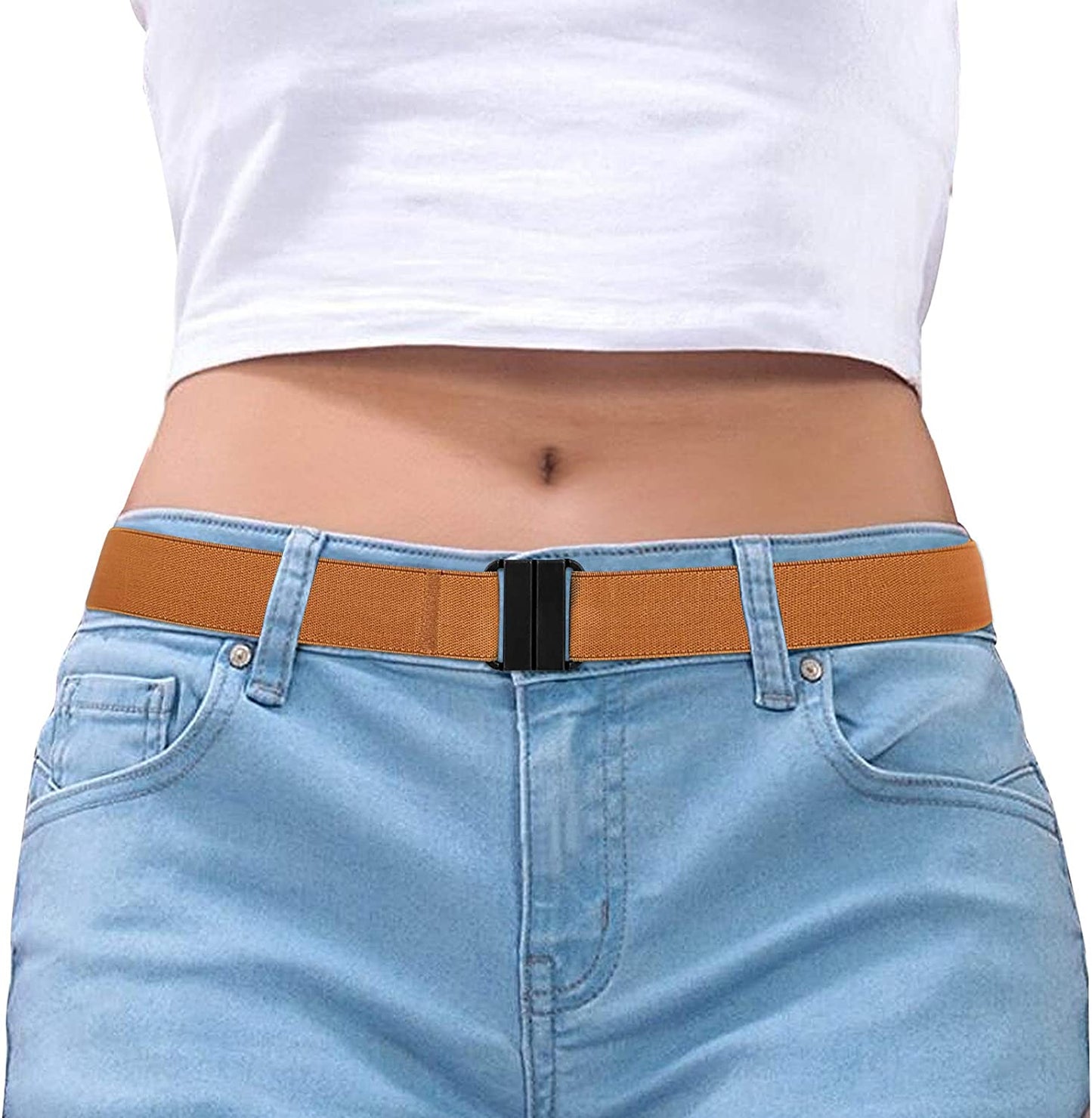 Women Invisible Belt, Comfortable Adjustable Stretch No Show Belt with Flat Buckle by SUOSDEY Apparel & Accessories > Clothing Accessories > Belts SUOSDEY 06-brown US Size:0-14