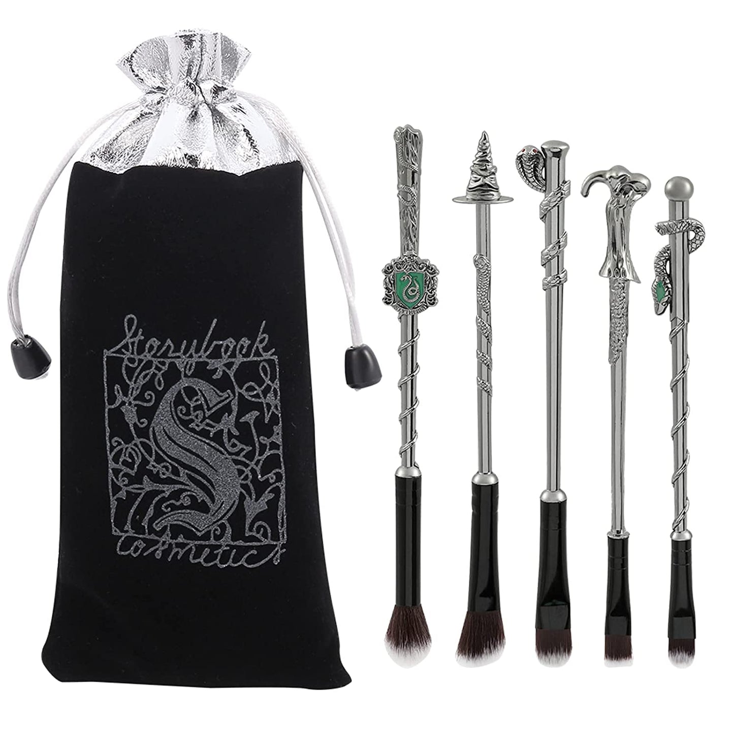 Magic Wand Makeup Brushes Set - 5Pcs Wizard Wand Makeup Brushes Foundation Blending Blush Eyeshadow Face Lip Powder Brush Beauty Tools (Rose Gold) Health & Beauty > Personal Care > Cosmetics > Cosmetic Tools > Makeup Tools rongji jewelry Black