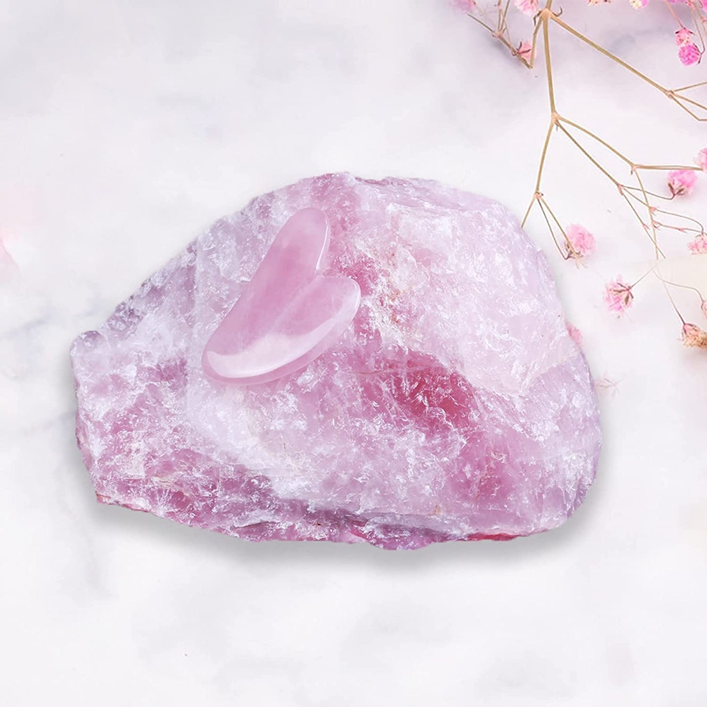 Gua Sha Massage Tool, Natural Jade Rose Quartz Gua Sha Stone Neck Body SPA Acupuncture Therapy Point, Guasha Tool to Face Health & Beauty > Personal Care > Cosmetics > Cosmetic Tools > Skin Care Tools Peyzee