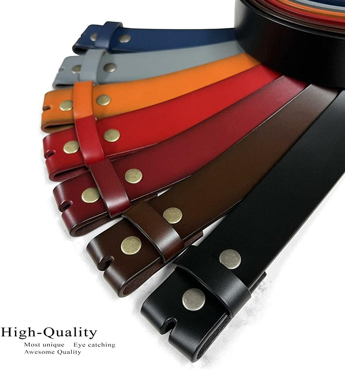 Replacement Belt Strap 100% Genuine Leather Plain Casual Belt Strap with Snaps 1-1/2"(38Mm) Wide Apparel & Accessories > Clothing Accessories > Belts Belts.com