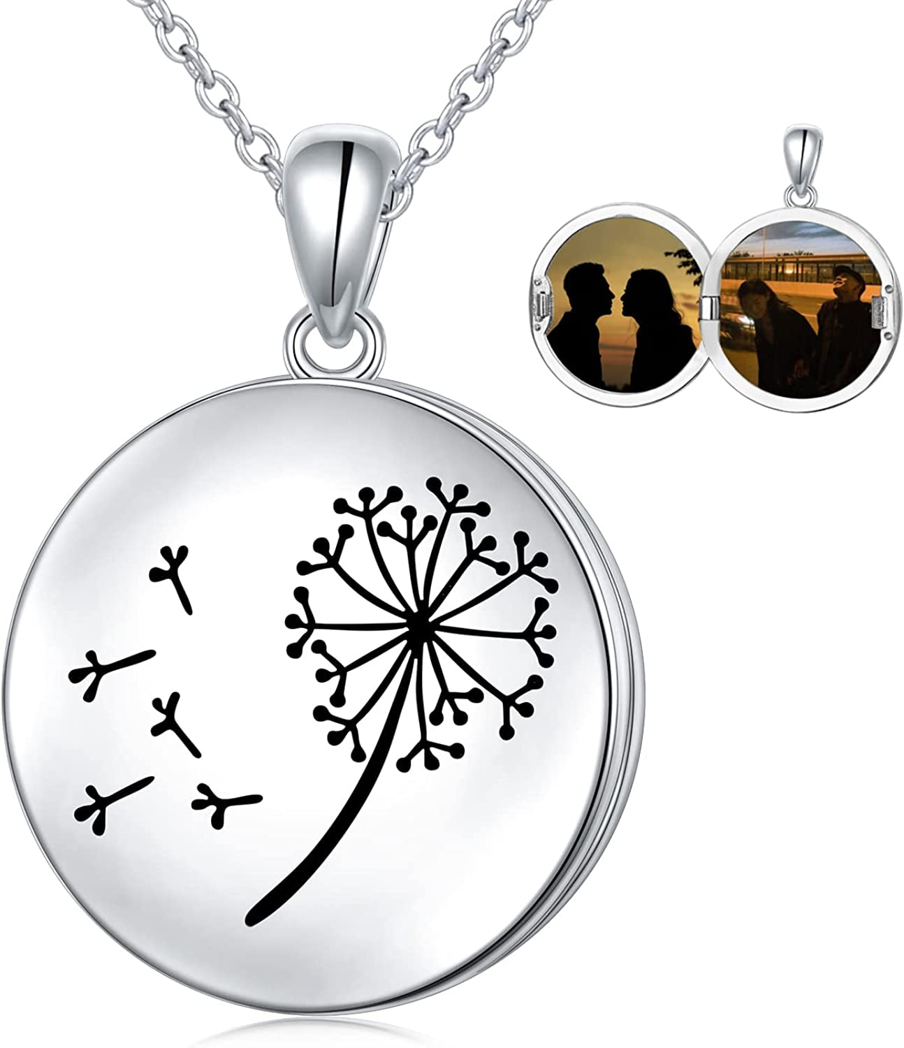 Dandelion Earrings Drop Earrings/Adjustable Ring 925 Sterling Silver Dangle Earrings for Women Apparel & Accessories > Jewelry > Anklets Yearace Locket necklace