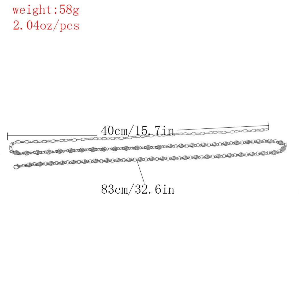 Nicute Boho Rhinestone Belly Chain Waist Chains Summer Crystal Body Jewelry for Women and Girls (Silver) Apparel & Accessories > Jewelry > Body Jewelry Nicute