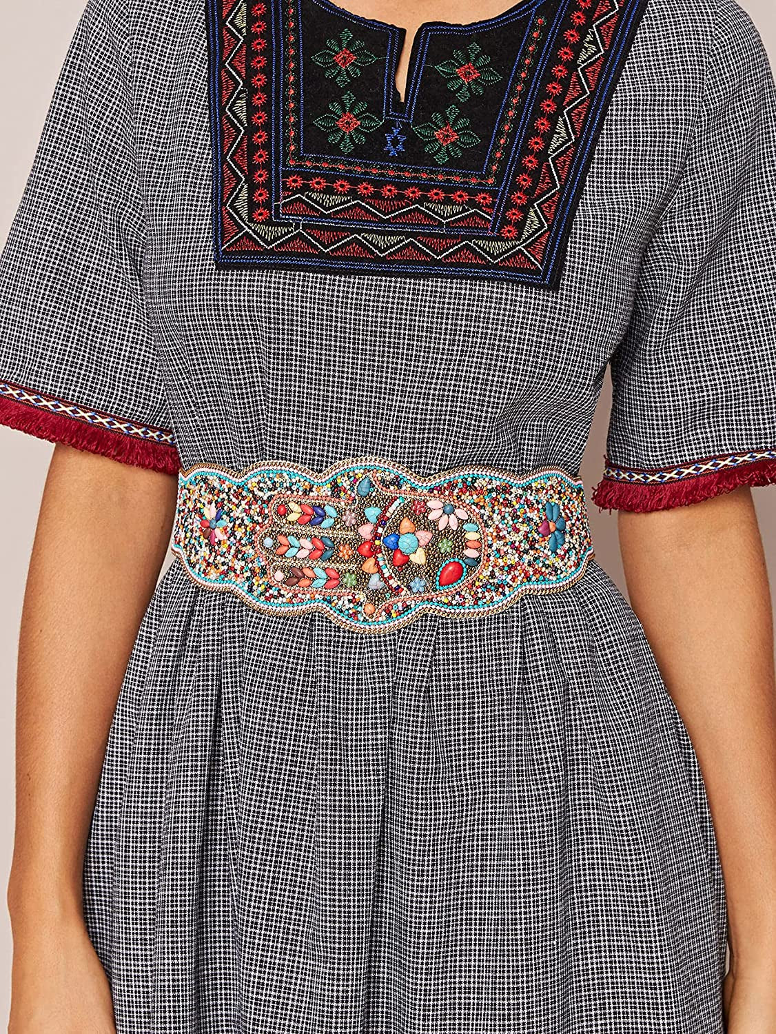 Idealway Bohemian Women Belt Ethnic Strech Beaded Adjustable Waist Belly Chain Body Jewelry Apparel & Accessories > Jewelry > Body Jewelry idealway